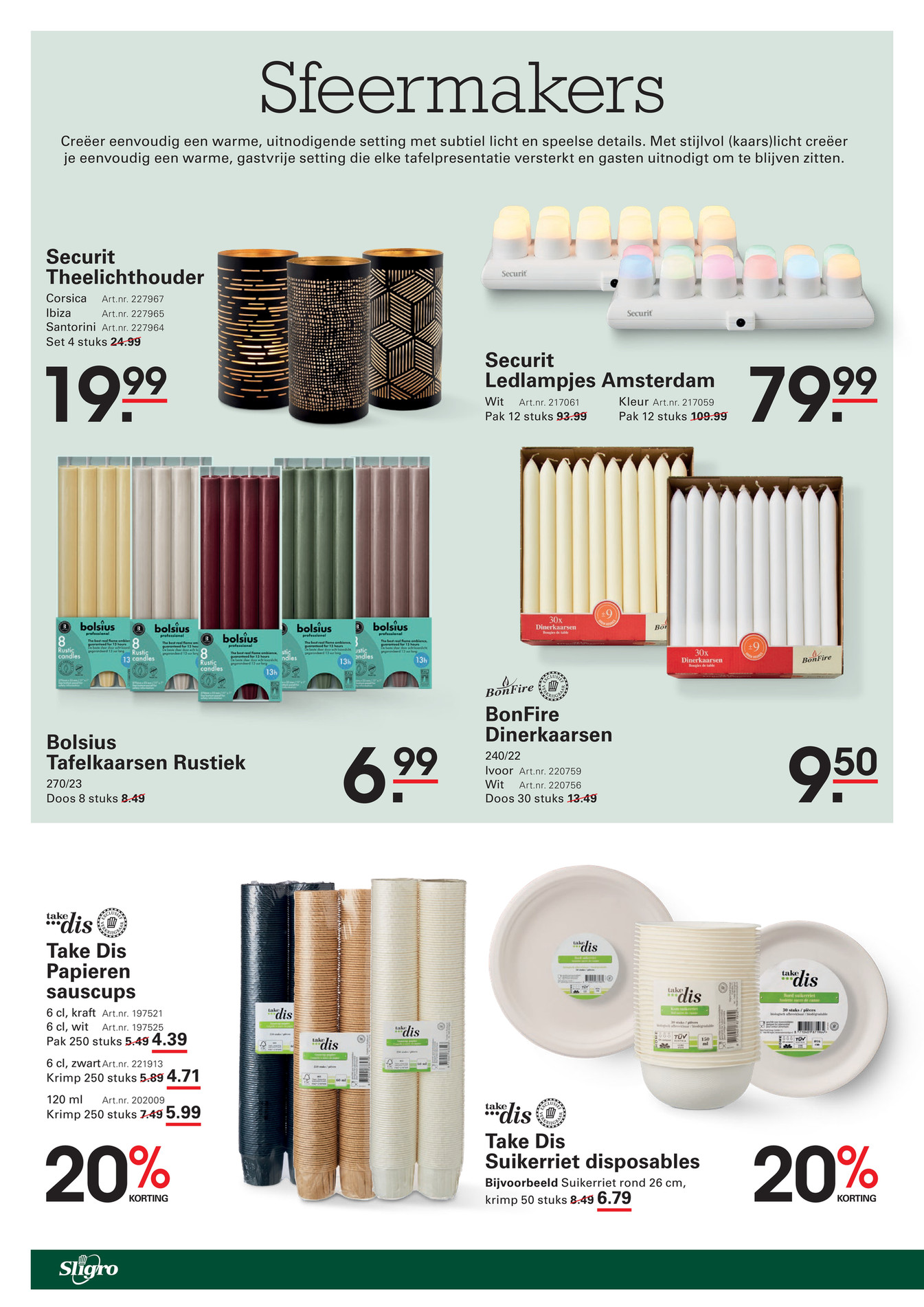 Securit Ledlampjes Amsterdam, gemarkeerd op pagina 8 van de Sligro folder