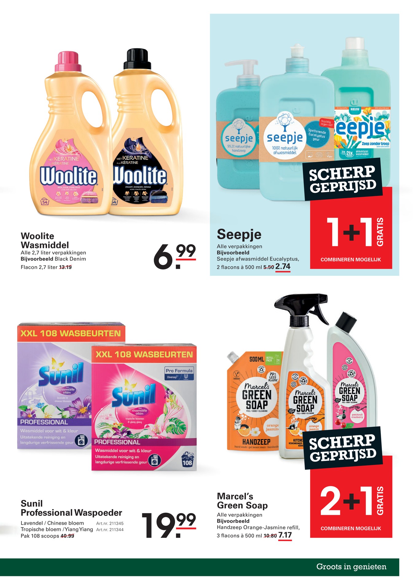 Woolite Wasmiddel, gemarkeerd op pagina 15 van de Sligro folder