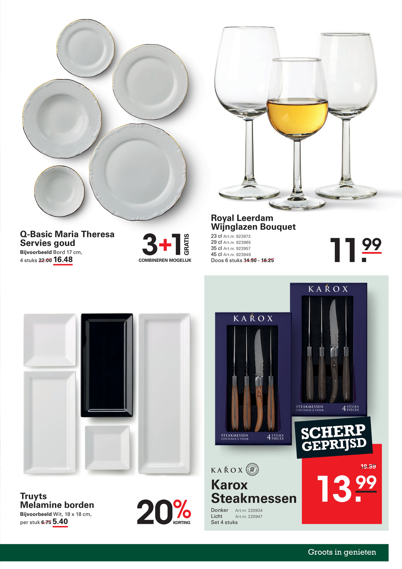 Karox Steakmessen, gemarkeerd op pagina 5 van de Sligro folder