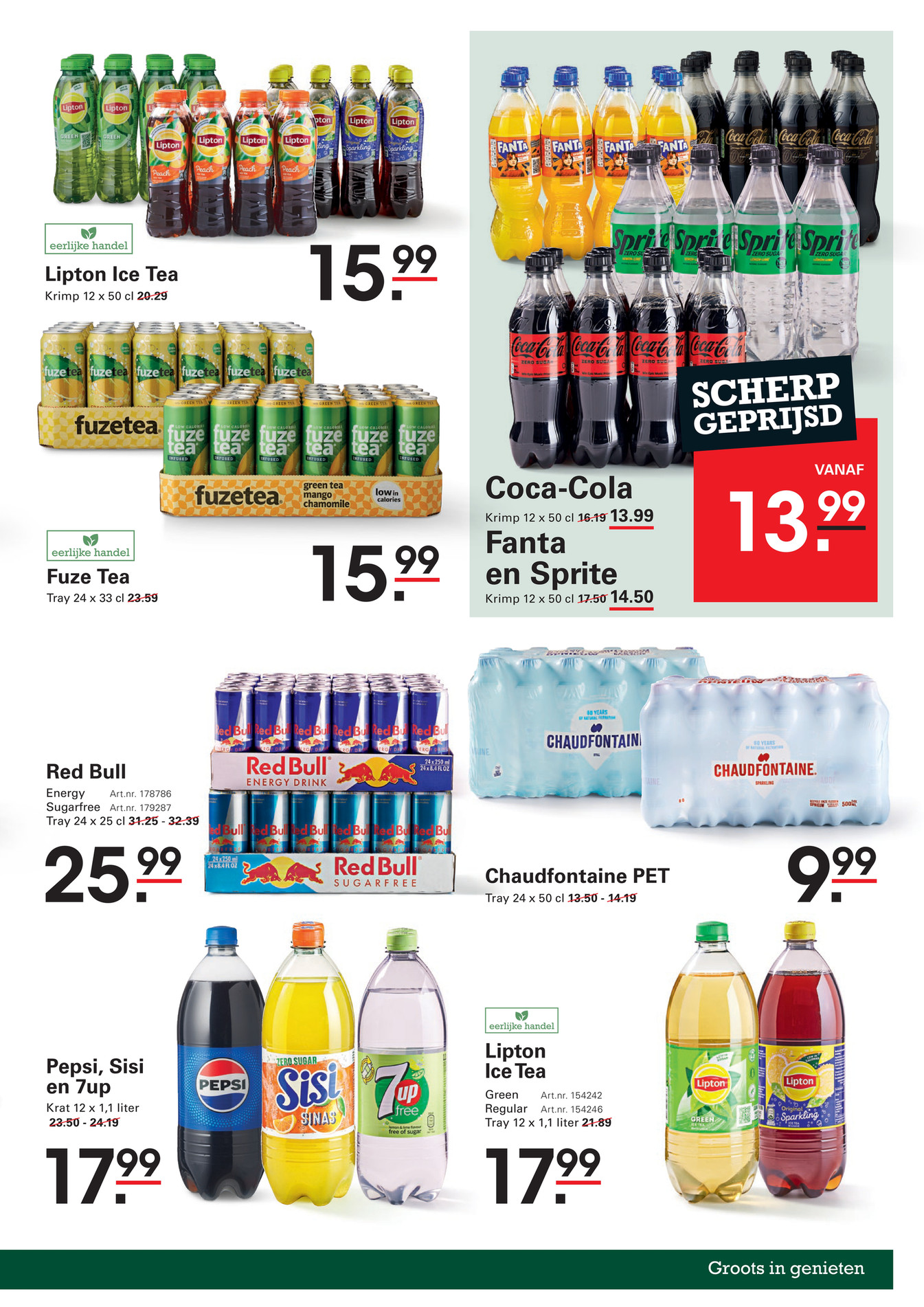 Lipton Ice Tea, gemarkeerd op pagina 3 van de Sligro folder