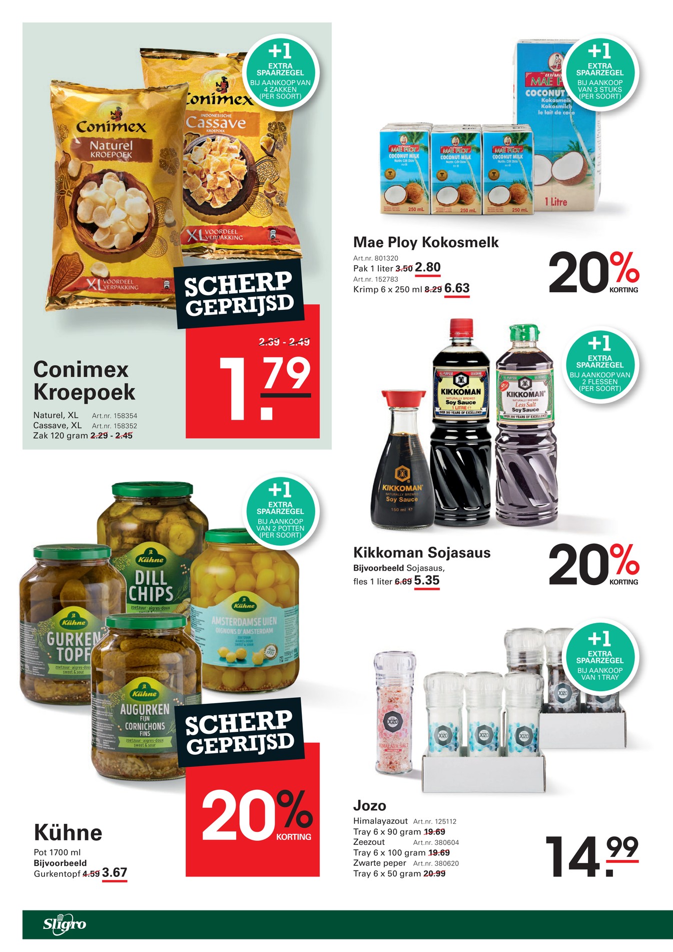 Conimex Kroepoek, gemarkeerd op pagina 18 van de Sligro folder