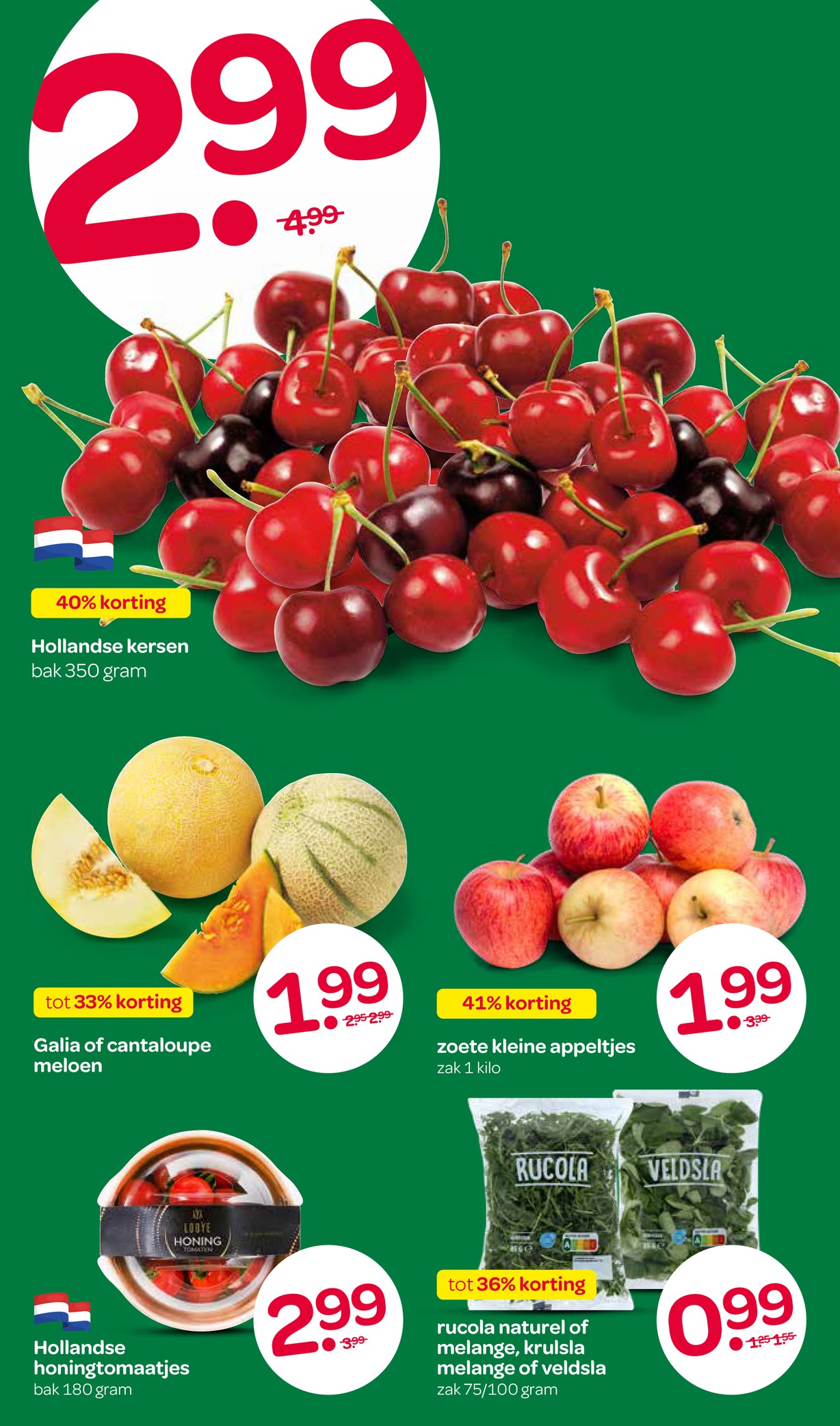 Hollandse kersen, gemarkeerd op pagina 2 van de Spar folder