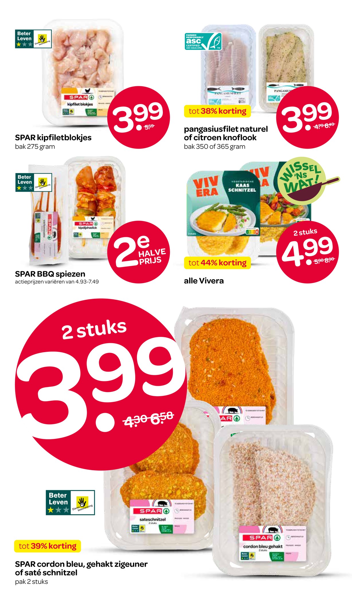 SPAR kipfiletblokjes, gemarkeerd op pagina 3 van de Spar folder