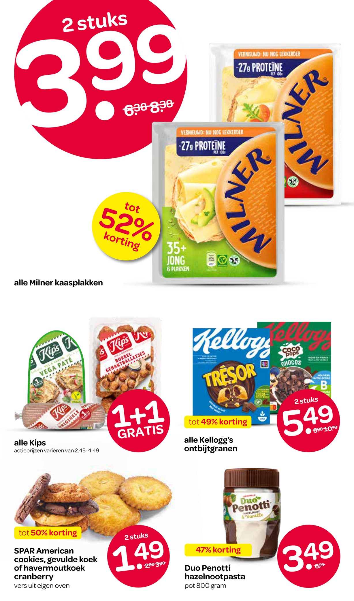 Duo Penotti hazelnootpasta, gemarkeerd op pagina 5 van de Spar folder