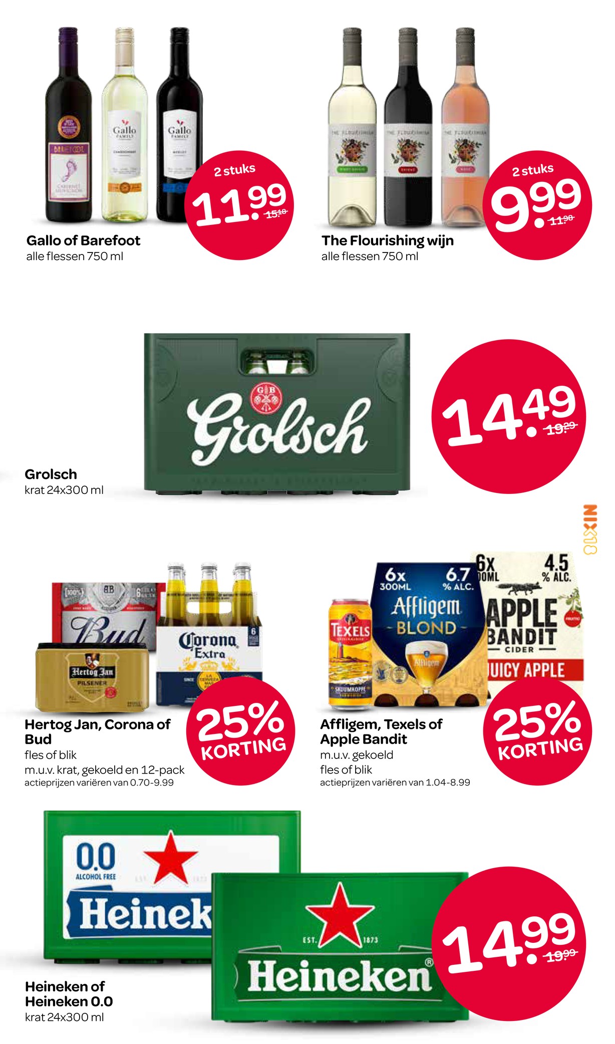 Grolsch krat, uit de Spar folder, pagina 13
