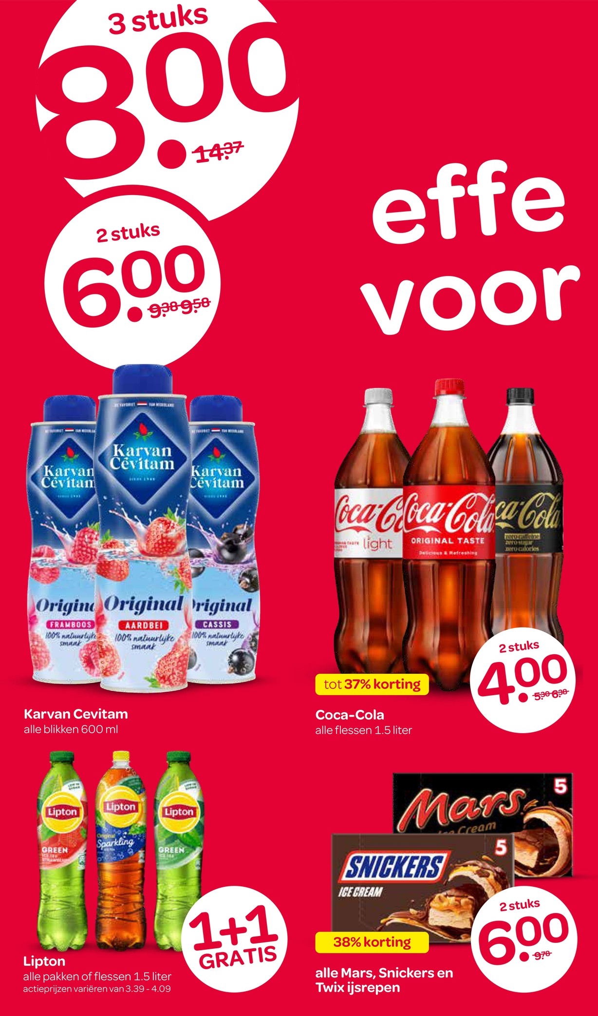 Coca-Cola, gemarkeerd op pagina 4 van de Spar folder