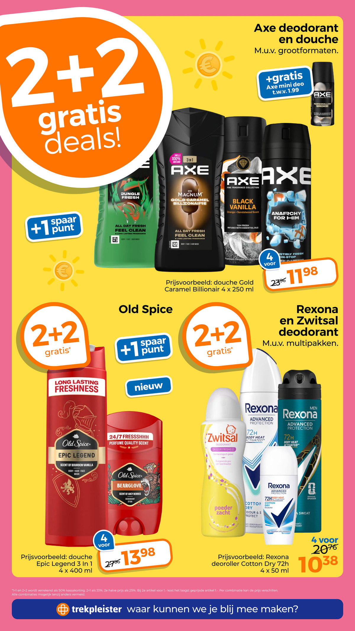 Rexona en Zwitsal deodorant, gemarkeerd op pagina 12 van de Trekpleister folder