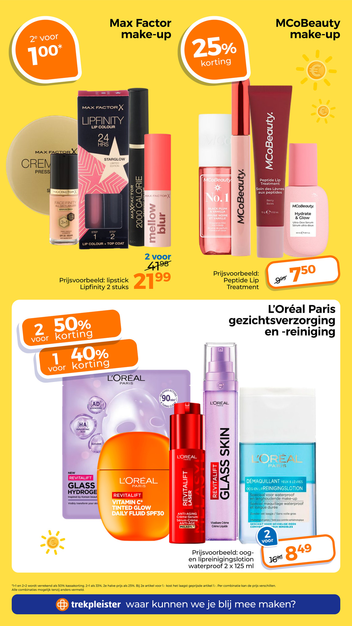L'Oréal Paris gezichtsverzorging en -reiniging, gemarkeerd op pagina 26 van de Trekpleister folder