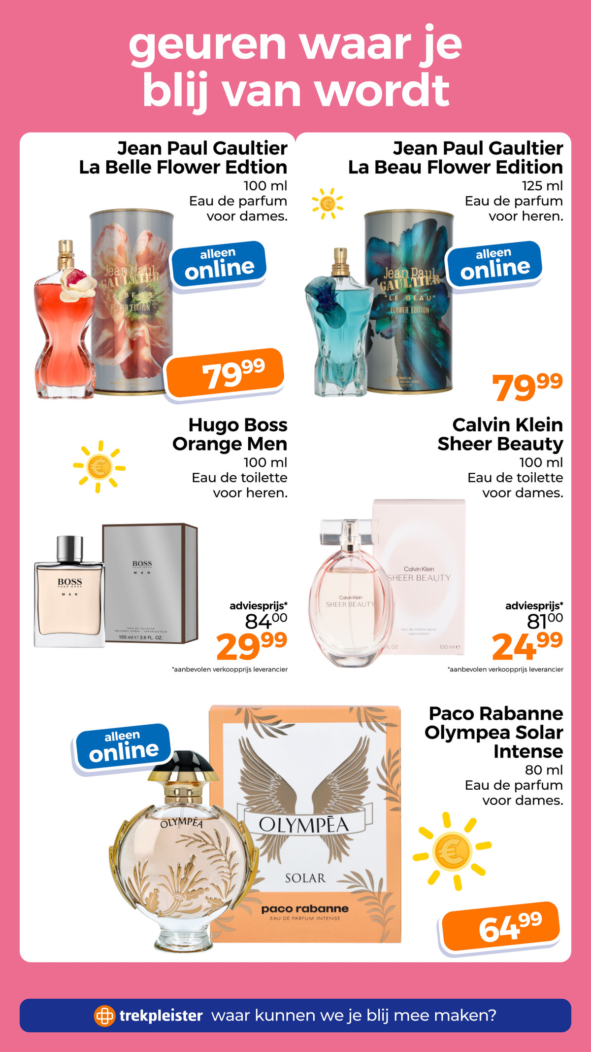 Paco Rabanne Olympea Solar Intense, gemarkeerd op pagina 32 van de Trekpleister folder