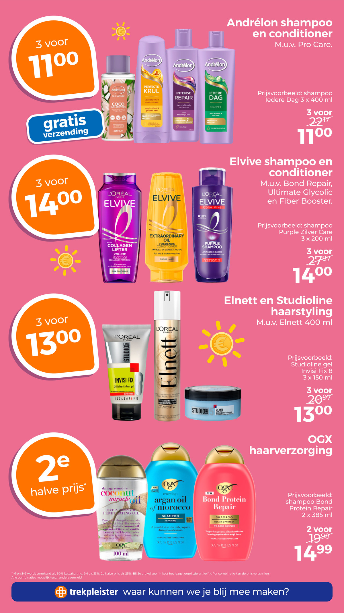Andrélon shampoo en conditioner, uit de Trekpleister folder, pagina 35
