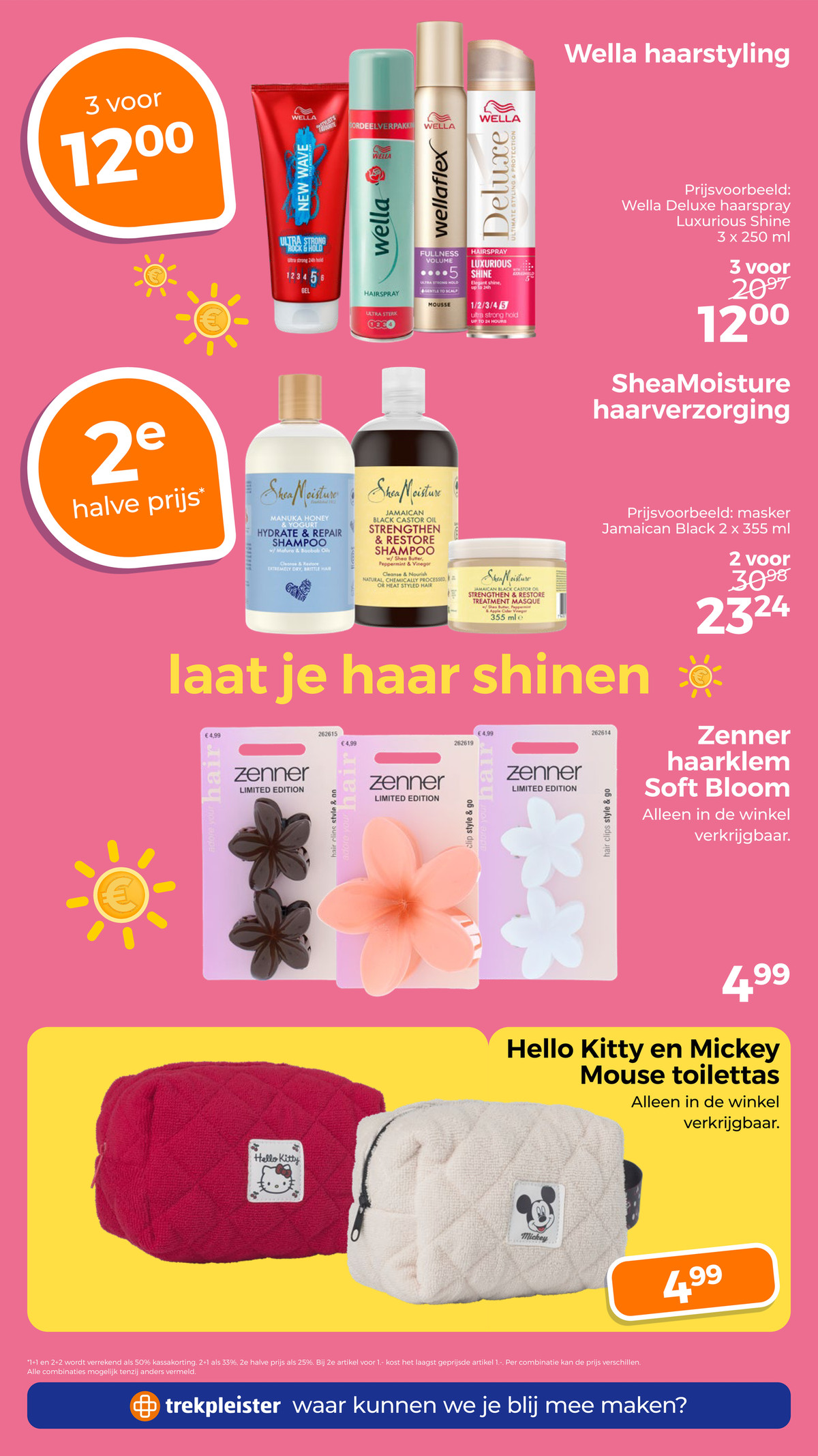 Wella Deluxe haarstyling, gemarkeerd op pagina 36 van de Trekpleister folder