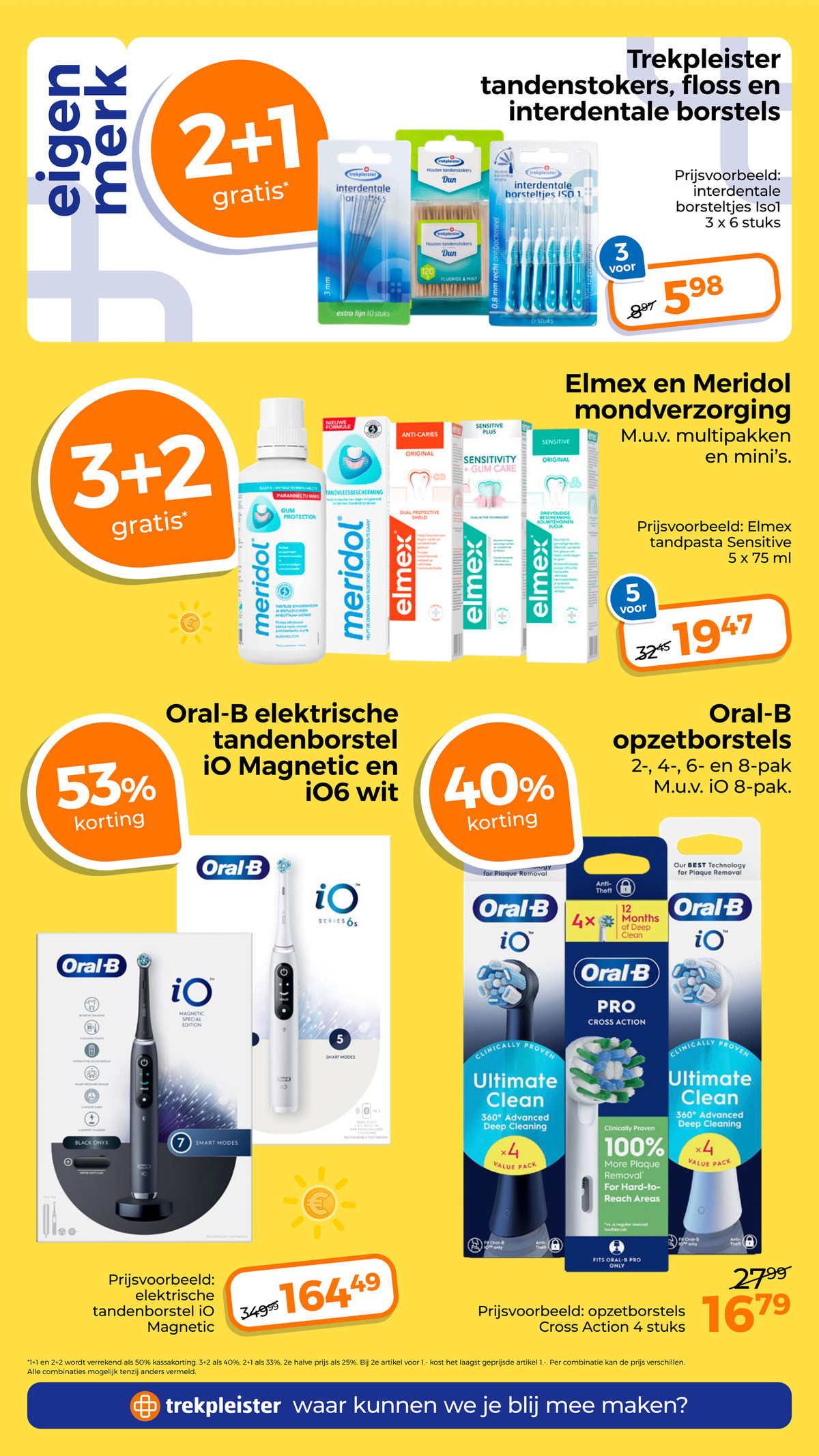 Elmex en Meridol mondverzorging, gemarkeerd op pagina 39 van de Trekpleister folder