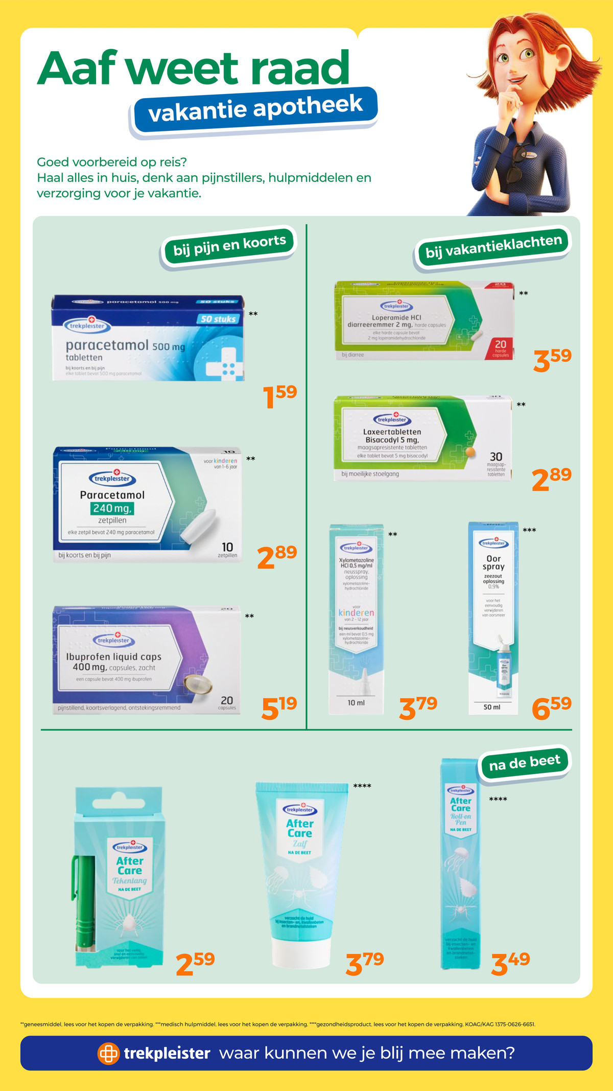 paracetamol 240 mg zetpillen, gemarkeerd op pagina 52 van de Trekpleister folder