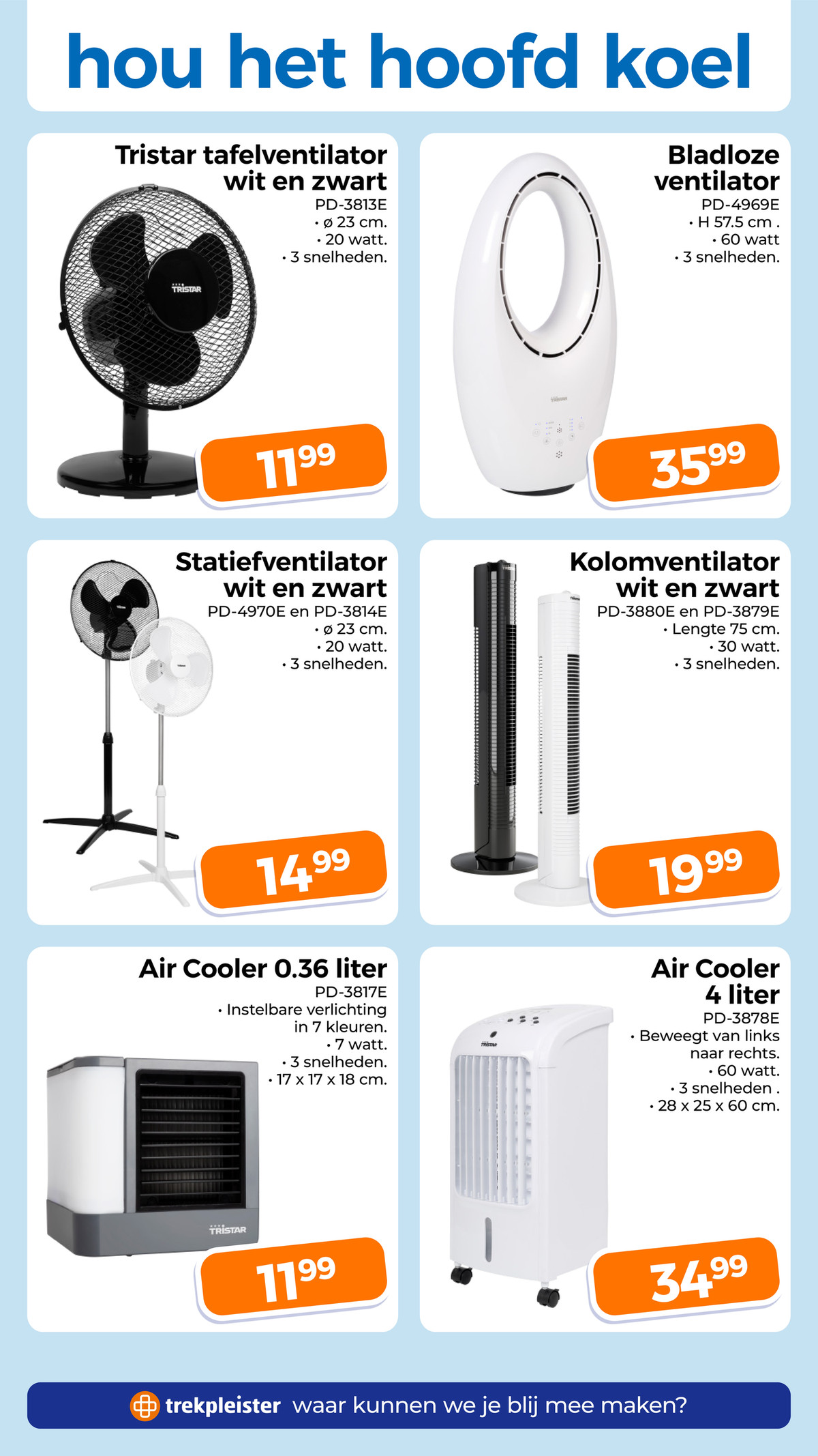 Air Cooler 4 liter, gemarkeerd op pagina 61 van de Trekpleister folder