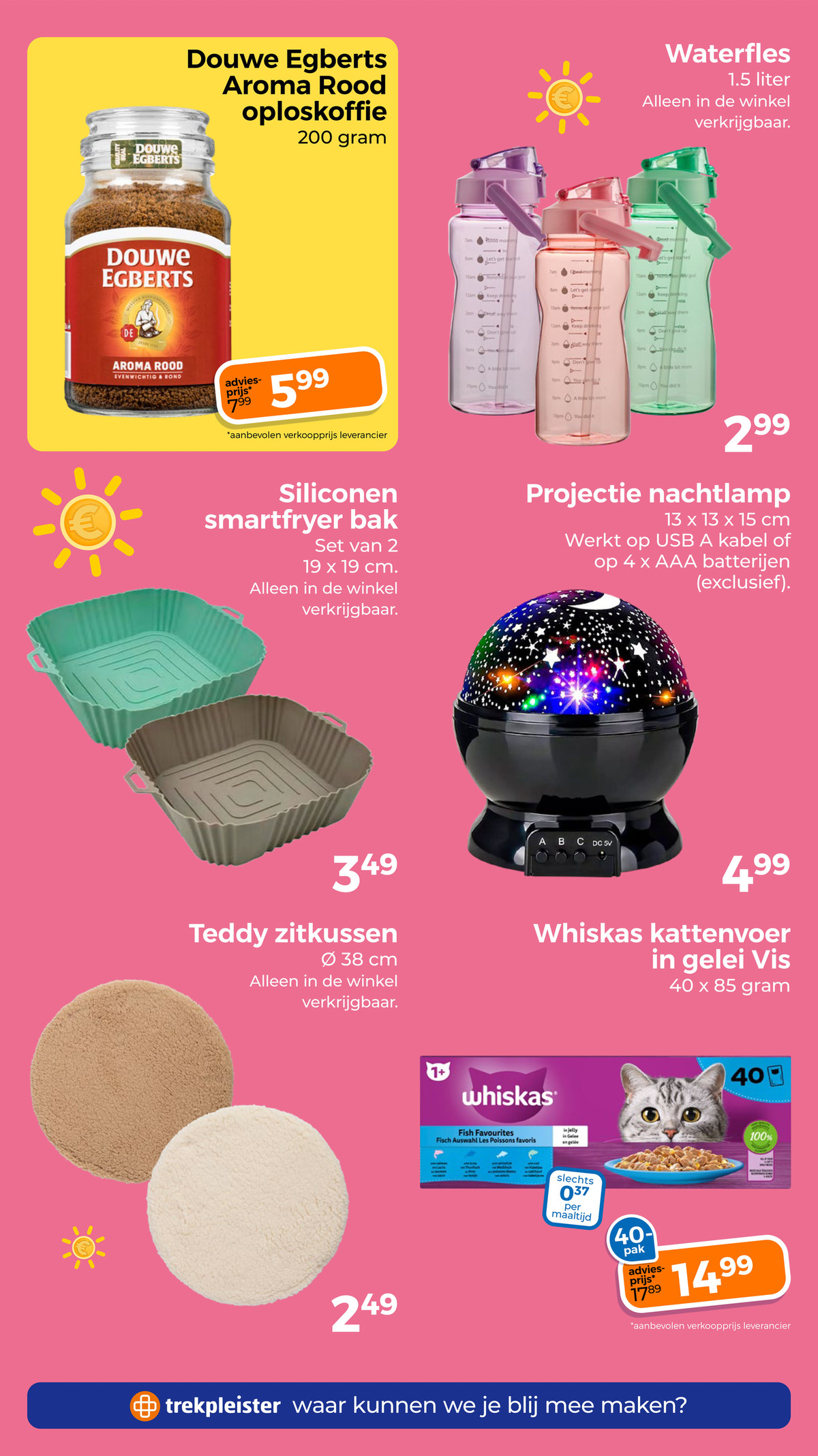 Teddy zitkussens, gemarkeerd op pagina 65 van de Trekpleister folder