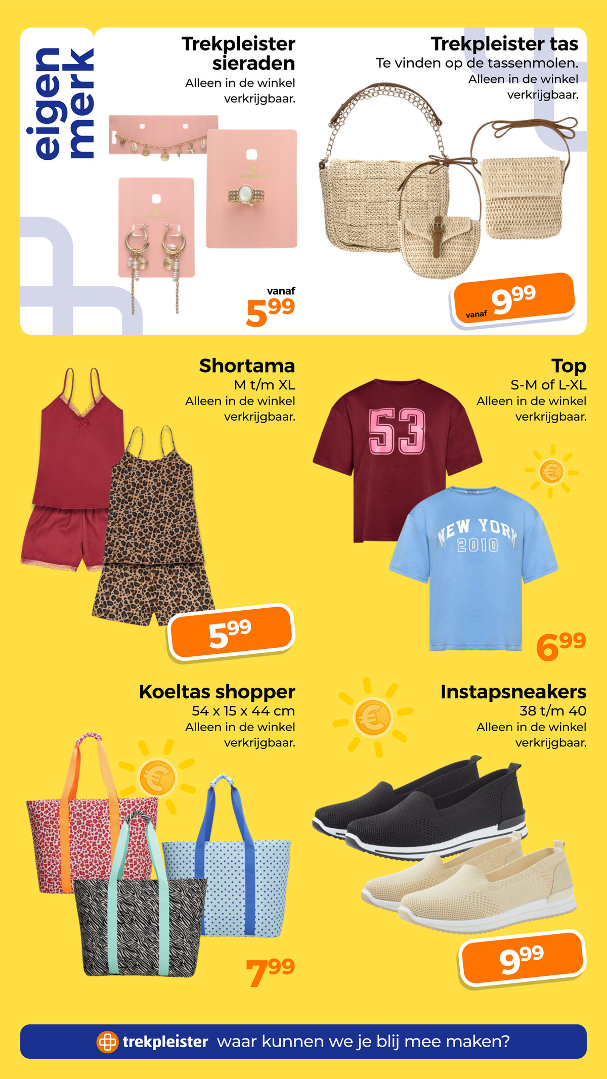 Instapsneakers, gemarkeerd op pagina 67 van de Trekpleister folder