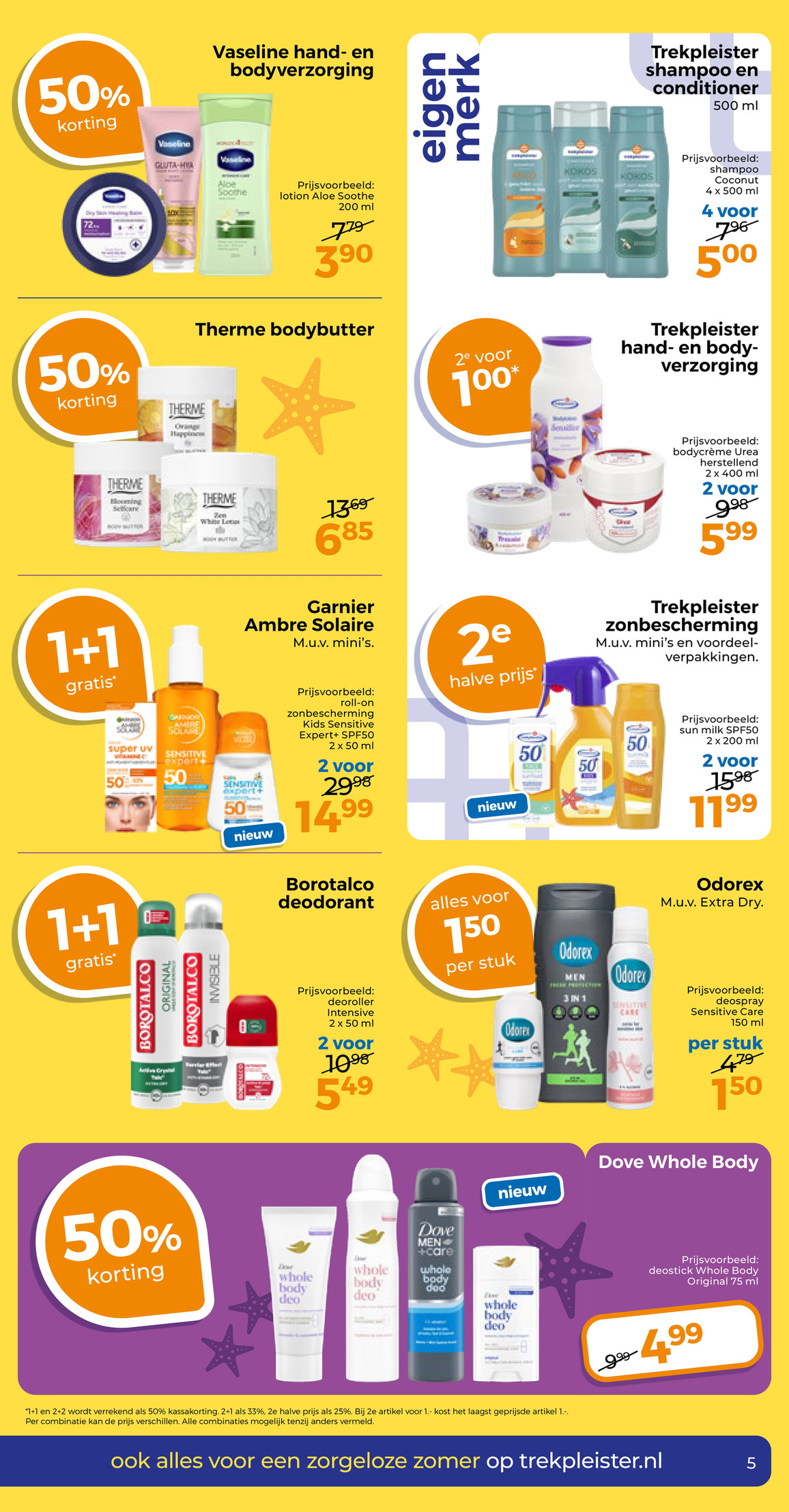 Deodorant, gemarkeerd op pagina 9 van de Trekpleister folder