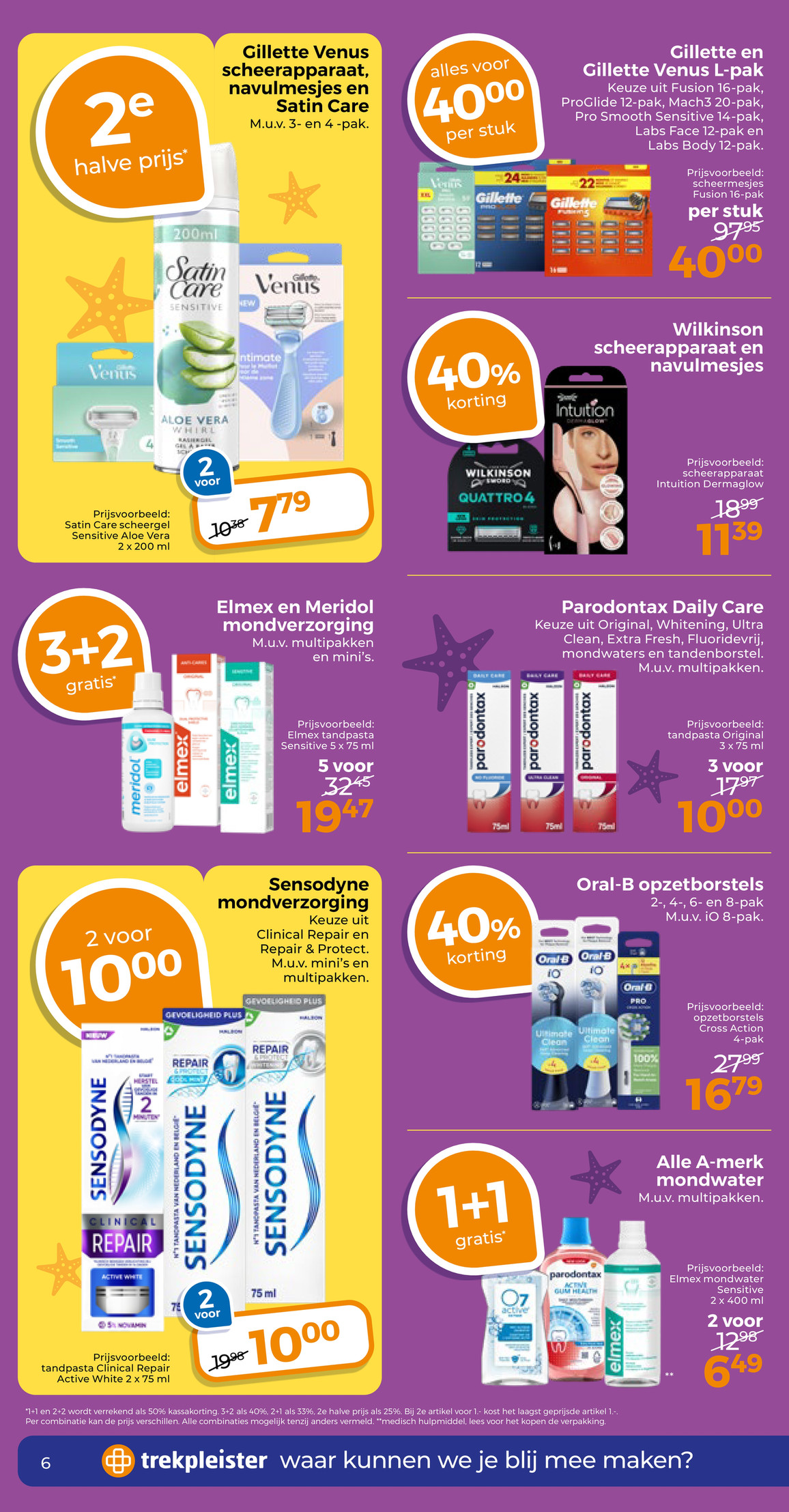 Oral-B opzetborstels, gemarkeerd op pagina 14 van de Trekpleister folder