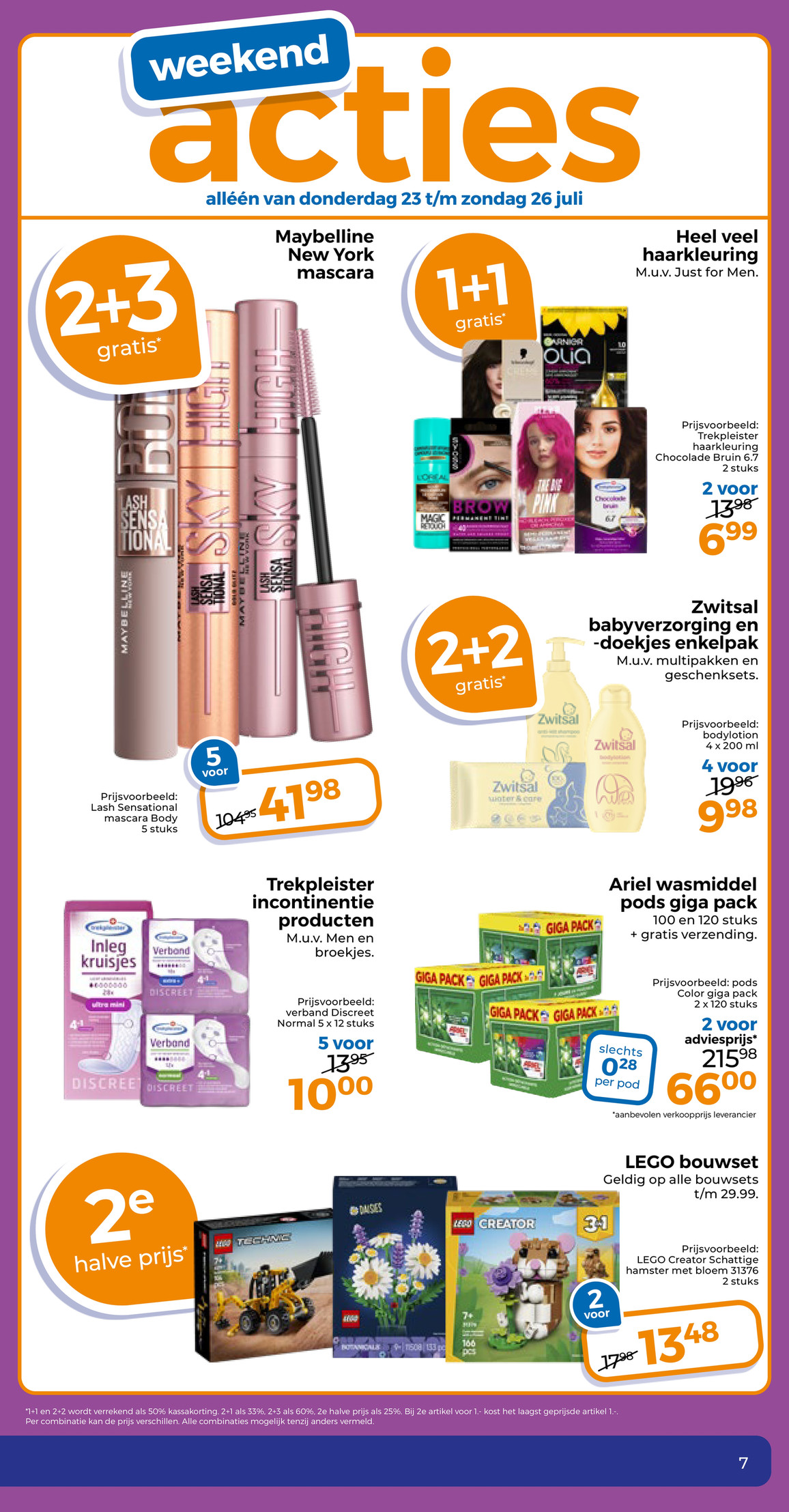 Ariel wasmiddel pods giga pack, gemarkeerd op pagina 15 van de Trekpleister folder