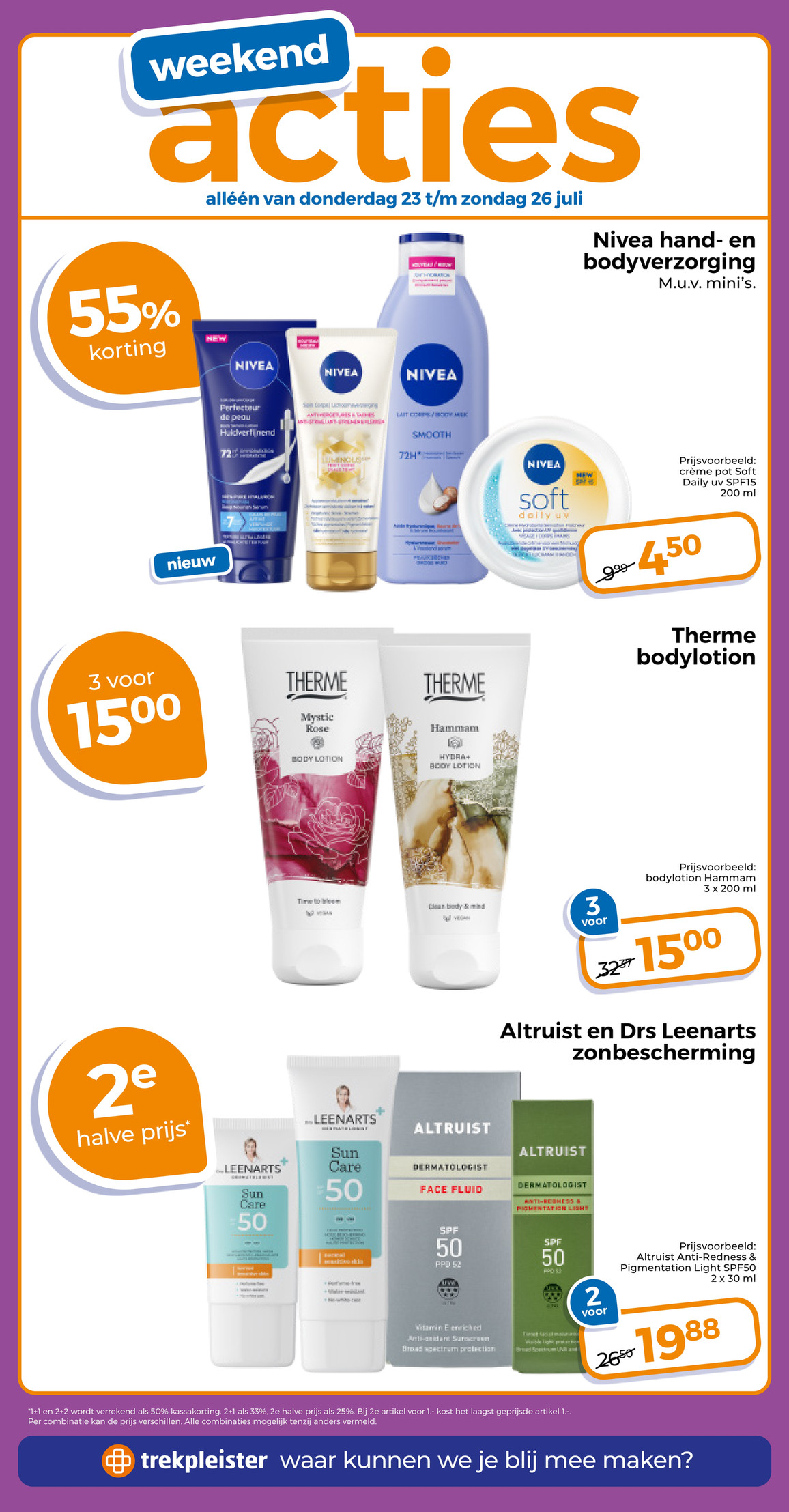 Therme bodylotion, gemarkeerd op pagina 19 van de Trekpleister folder