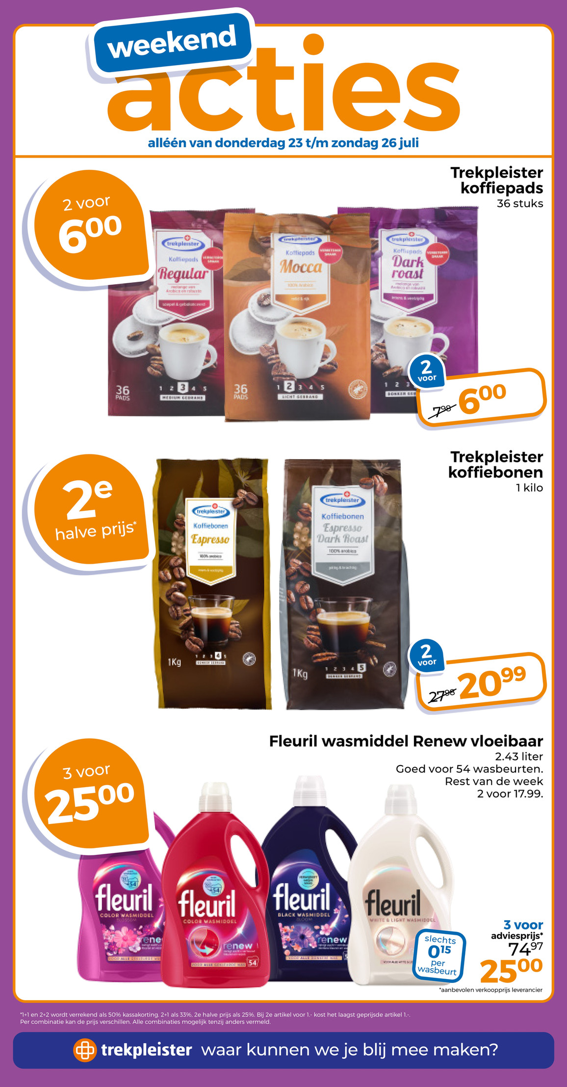 Trekpleister koffiepads, gemarkeerd op pagina 23 van de Trekpleister folder