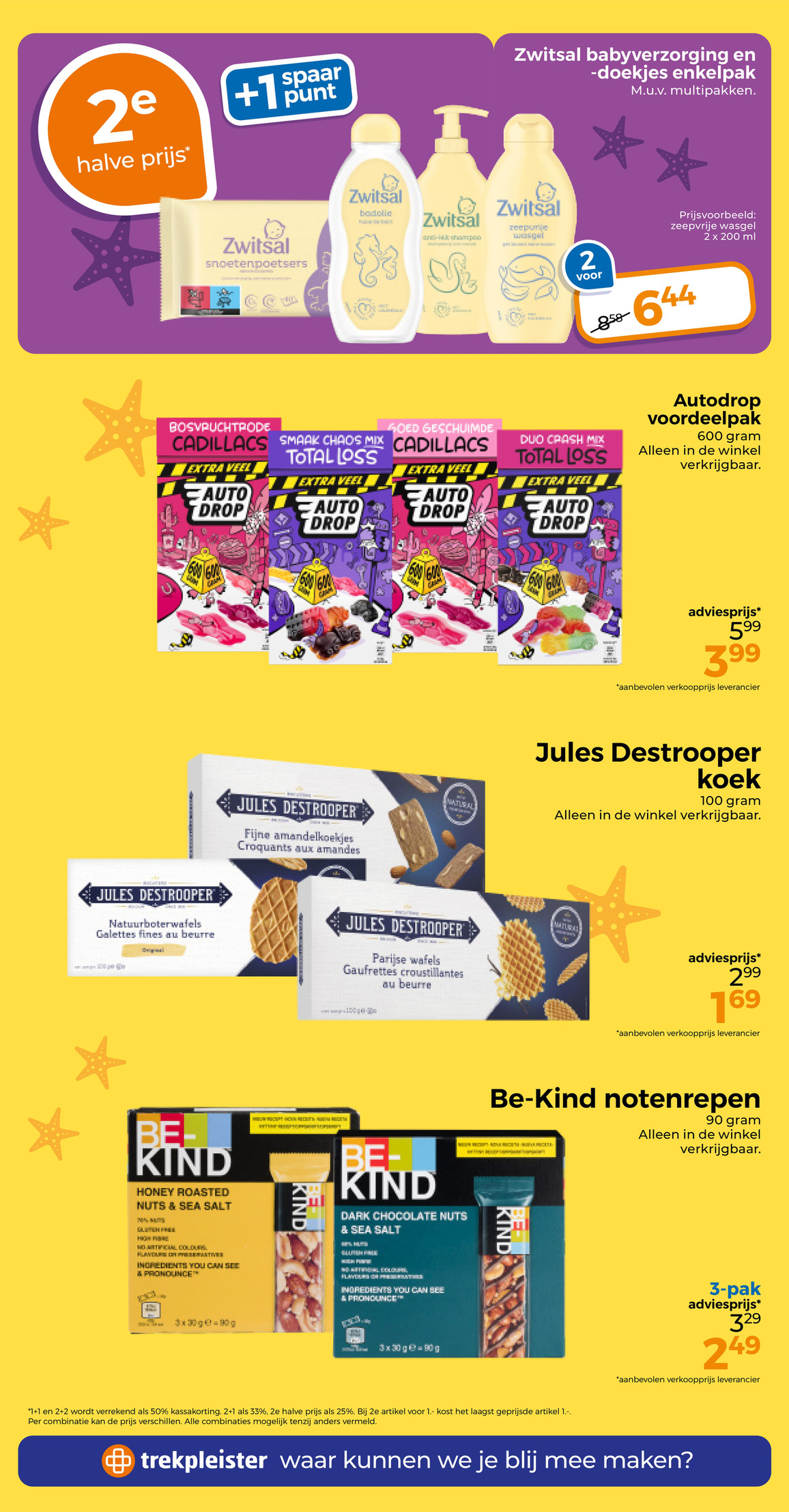 Zwitsal babyverzorging en -doekjes, gemarkeerd op pagina 31 van de Trekpleister folder