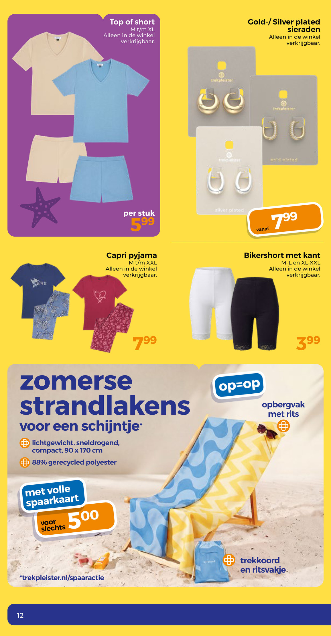 Top of short, gemarkeerd op pagina 32 van de Trekpleister folder