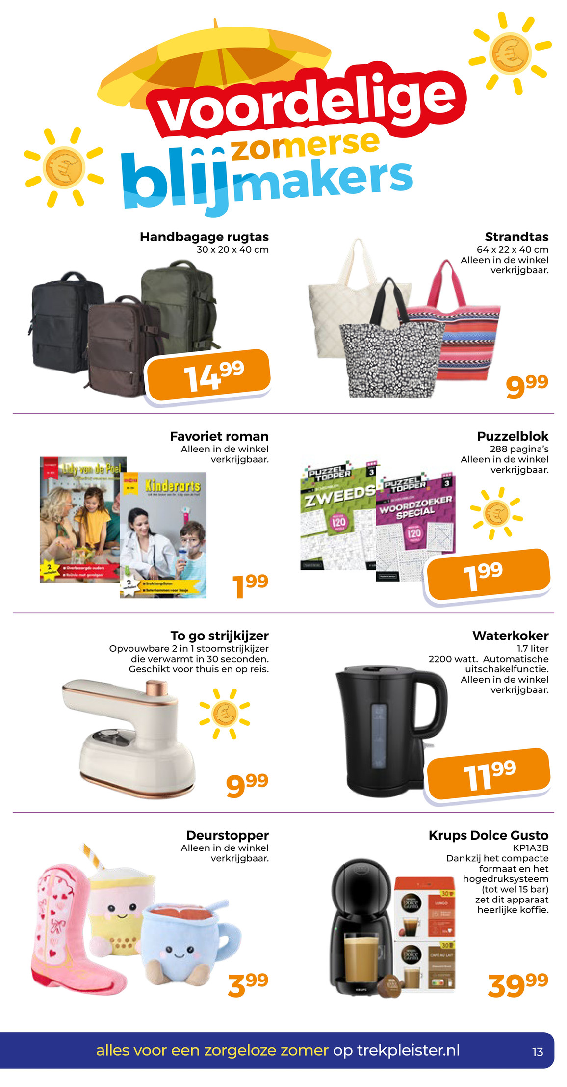 Waterkoker, gemarkeerd op pagina 33 van de Trekpleister folder
