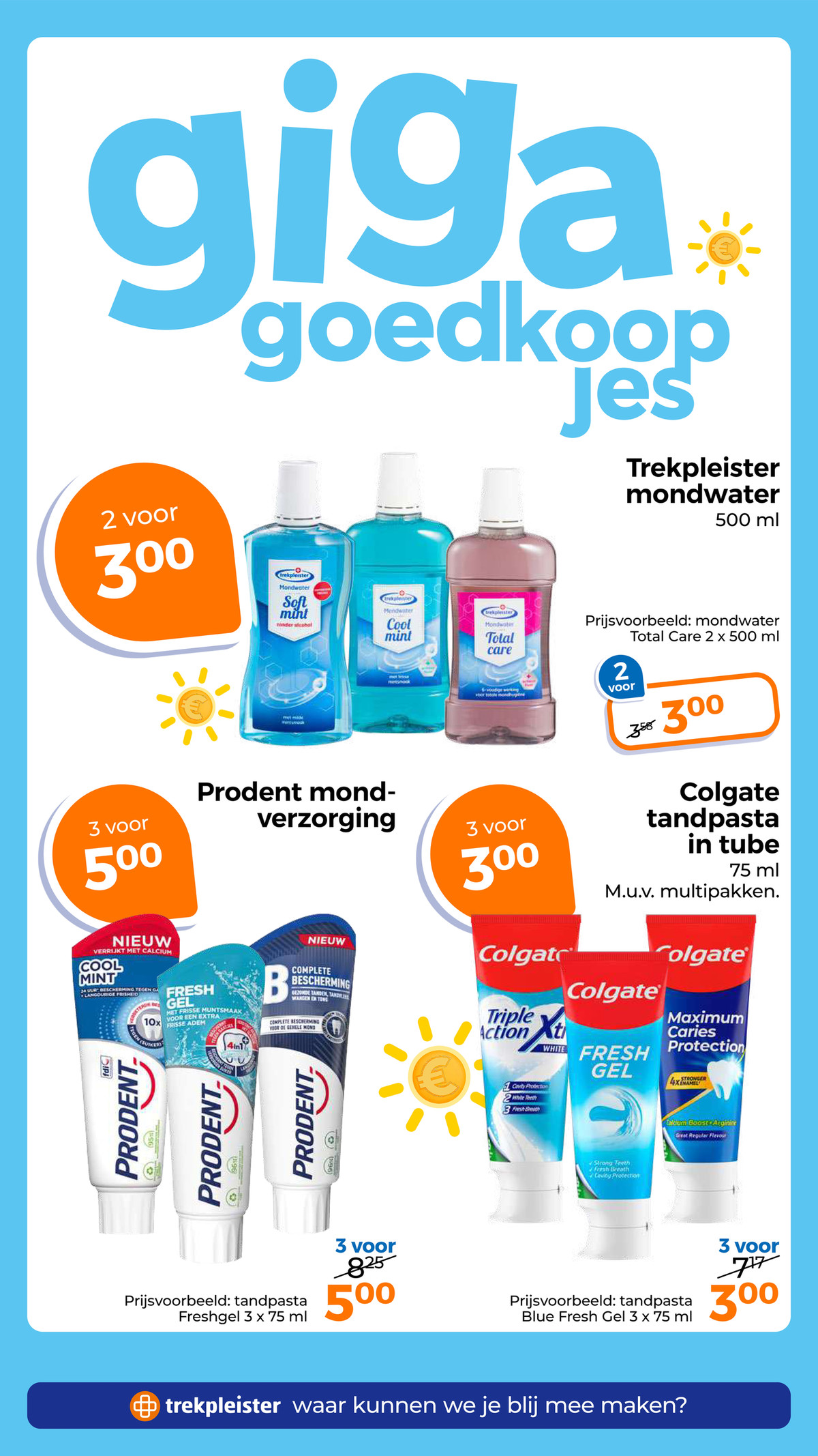 Prodent mondverzorging, gemarkeerd op pagina 6 van de Trekpleister folder