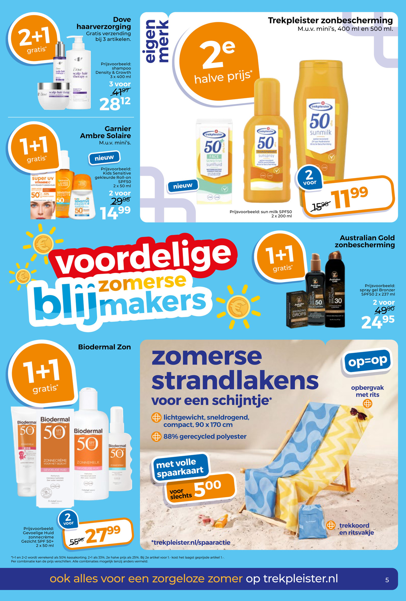 Haarverzorging (Shampoo & Conditioner), gemarkeerd op pagina 16 van de Trekpleister folder