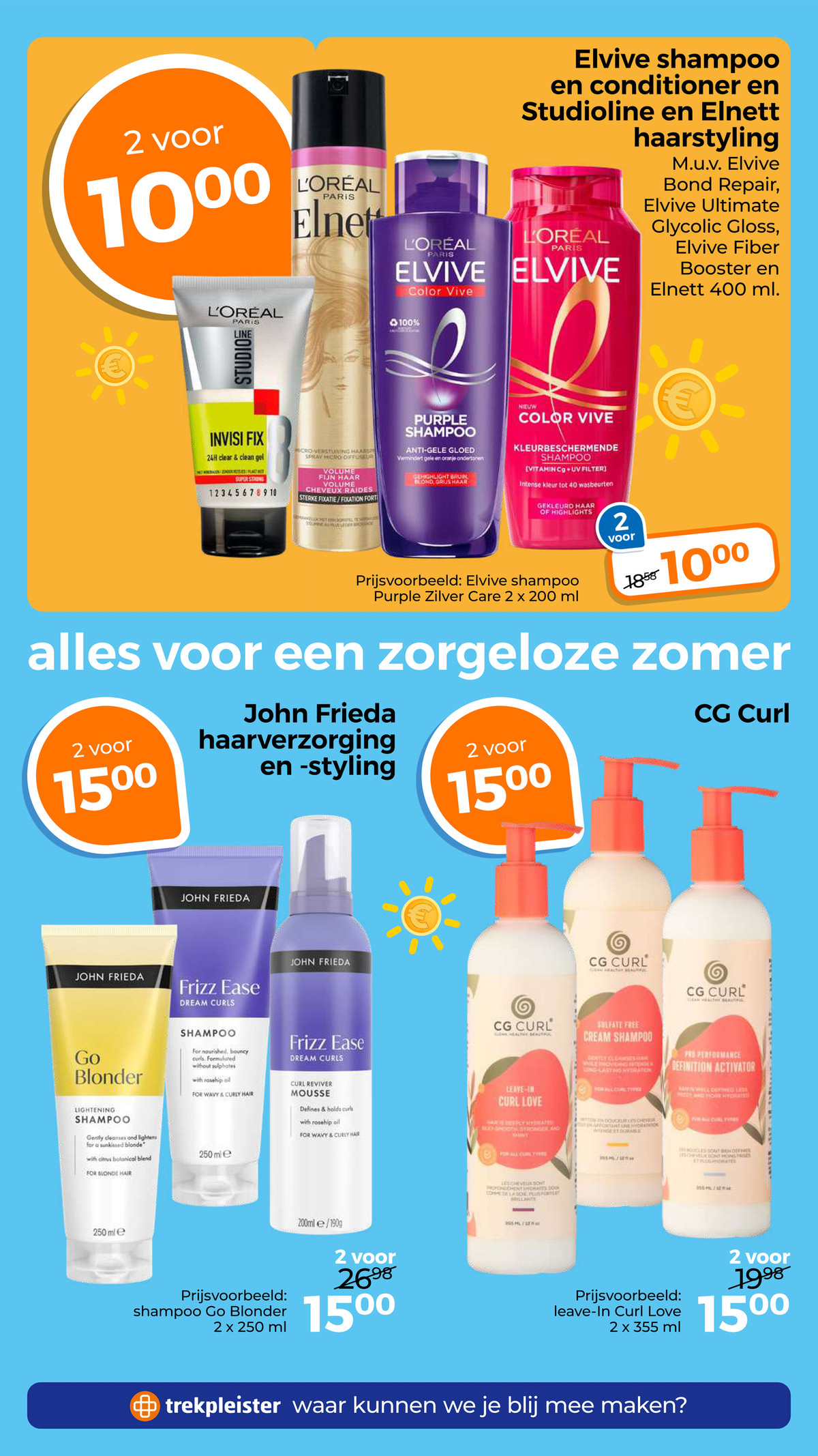 CG Curl haarverzorging, gemarkeerd op pagina 22 van de Trekpleister folder