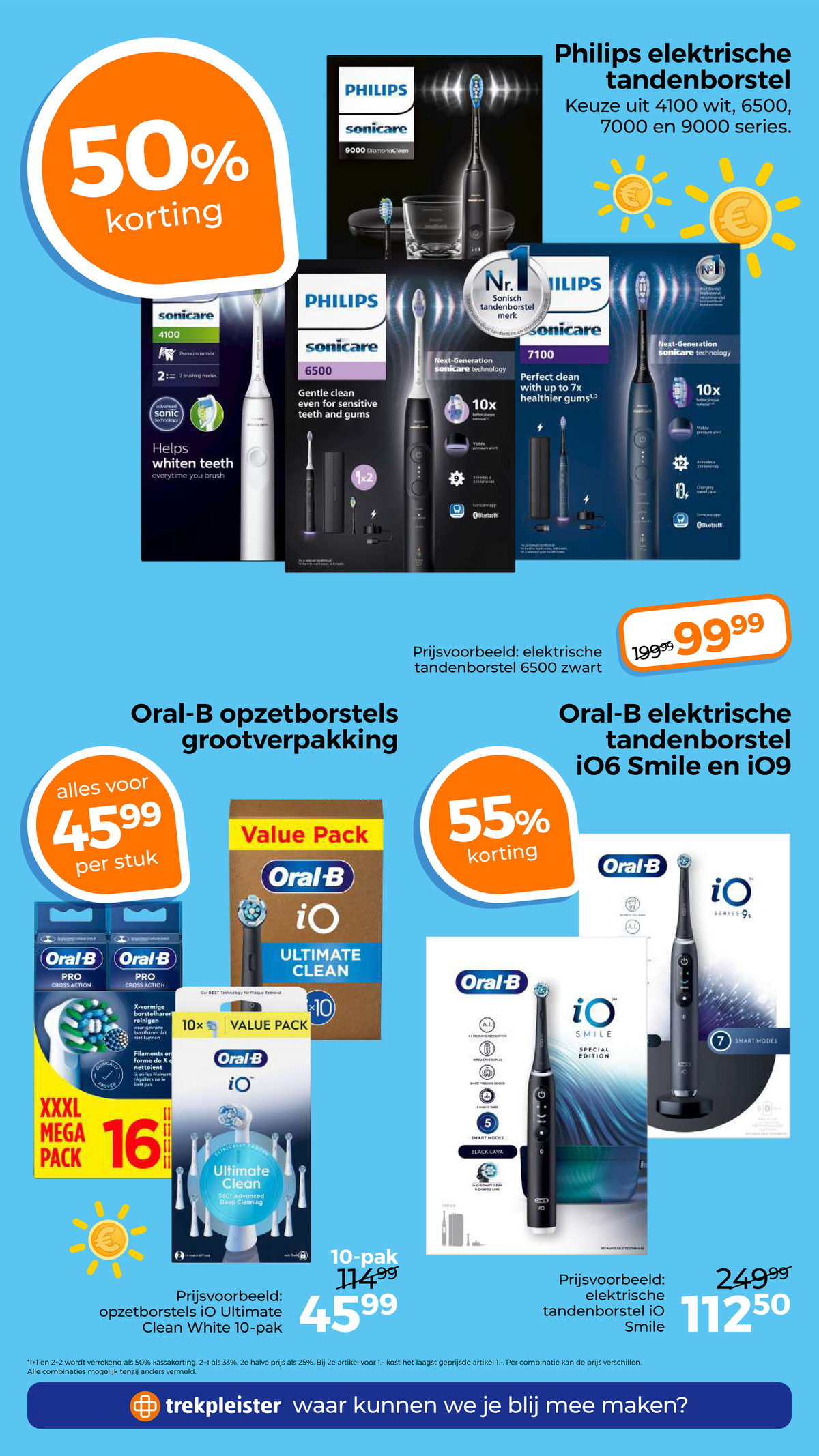 Oral-B opzetborstels iO Ultimate Clean 10-pak, gemarkeerd op pagina 34 van de Trekpleister folder