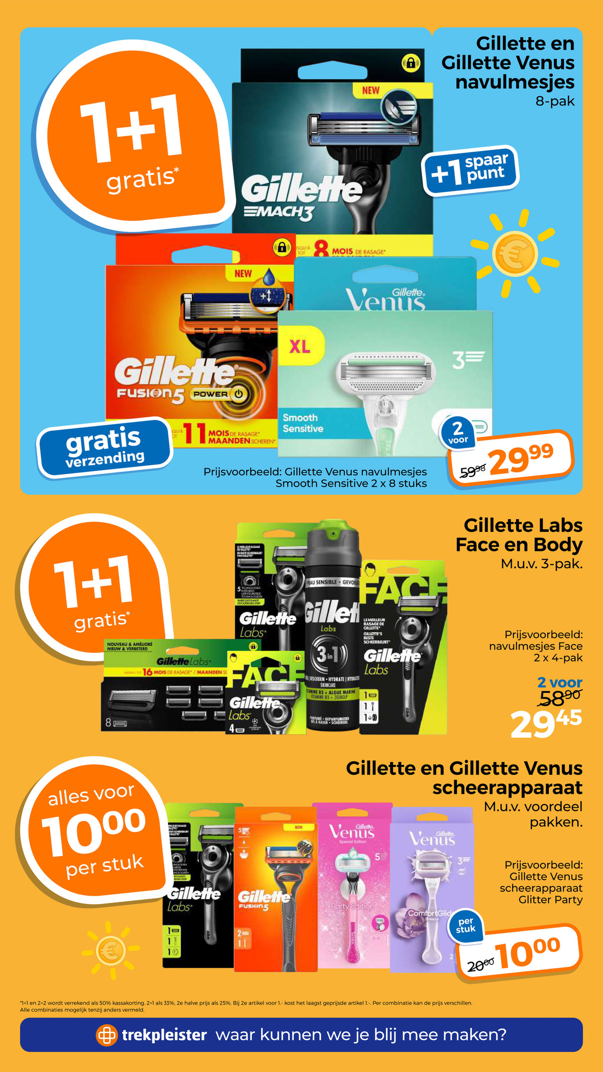 Gillette Venus Smooth Sensitive, gemarkeerd op pagina 36 van de Trekpleister folder