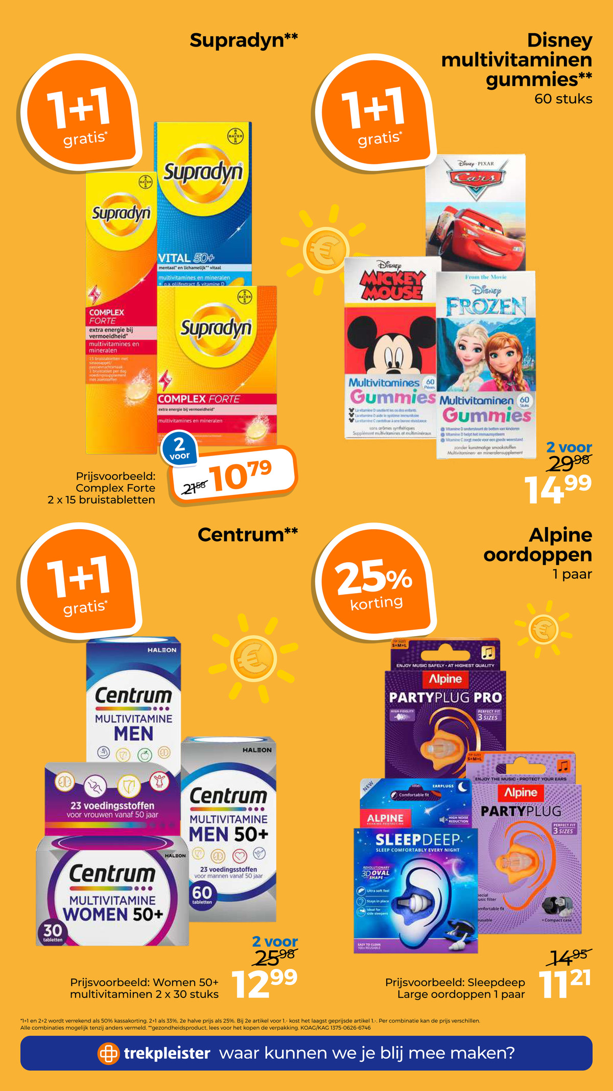 Multivitaminen tabletten, gemarkeerd op pagina 48 van de Trekpleister folder