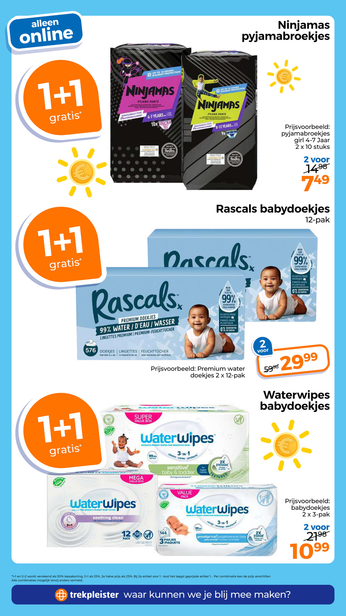 Ninjamas pyjamabroekjes, gemarkeerd op pagina 52 van de Trekpleister folder
