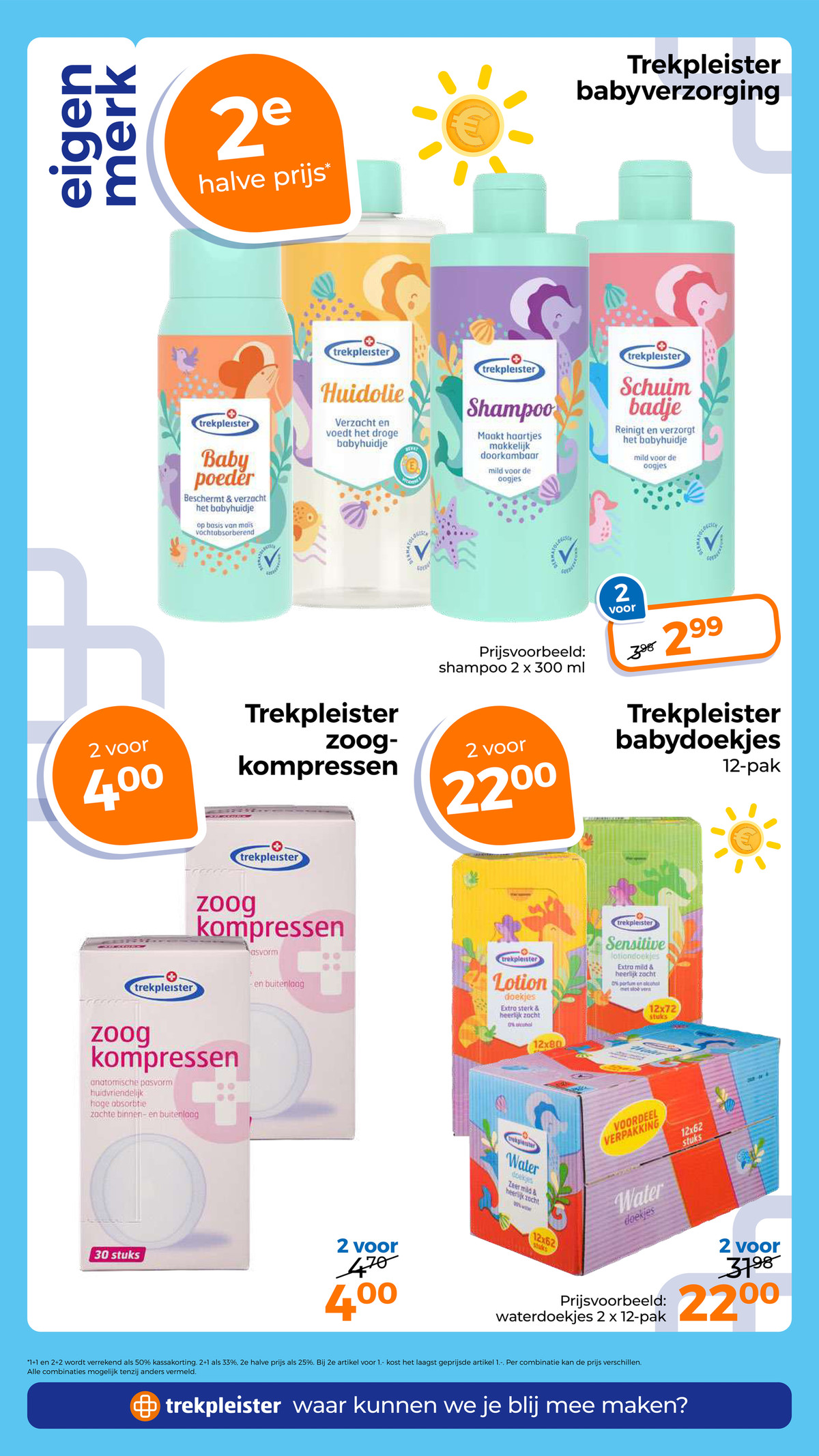 Trekpleister babydoekjes, gemarkeerd op pagina 53 van de Trekpleister folder