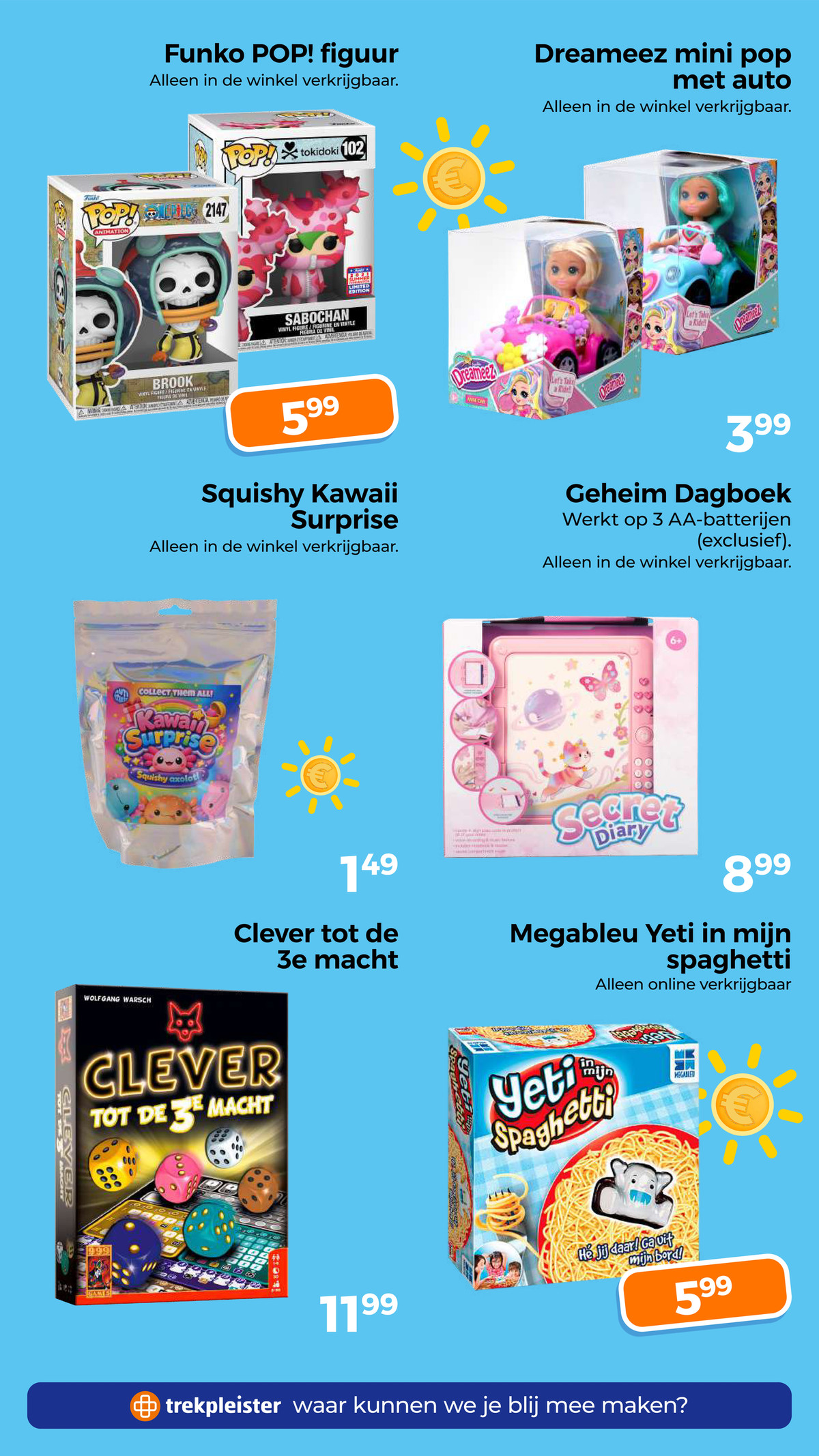 Clever tot de 3e macht, gemarkeerd op pagina 57 van de Trekpleister folder