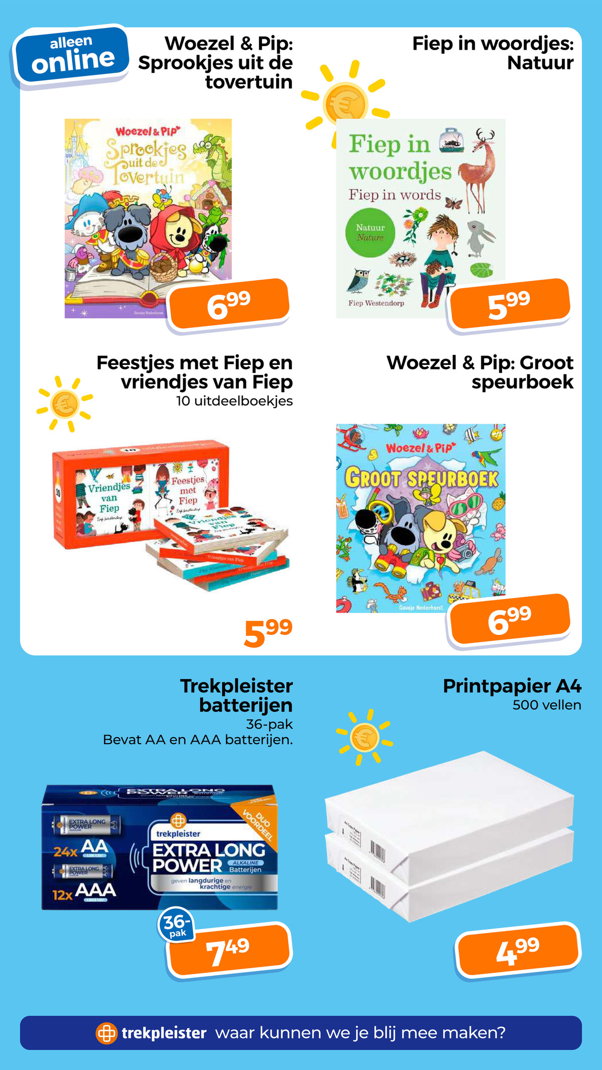 Printpapier A4 500 vellen, gemarkeerd op pagina 58 van de Trekpleister folder