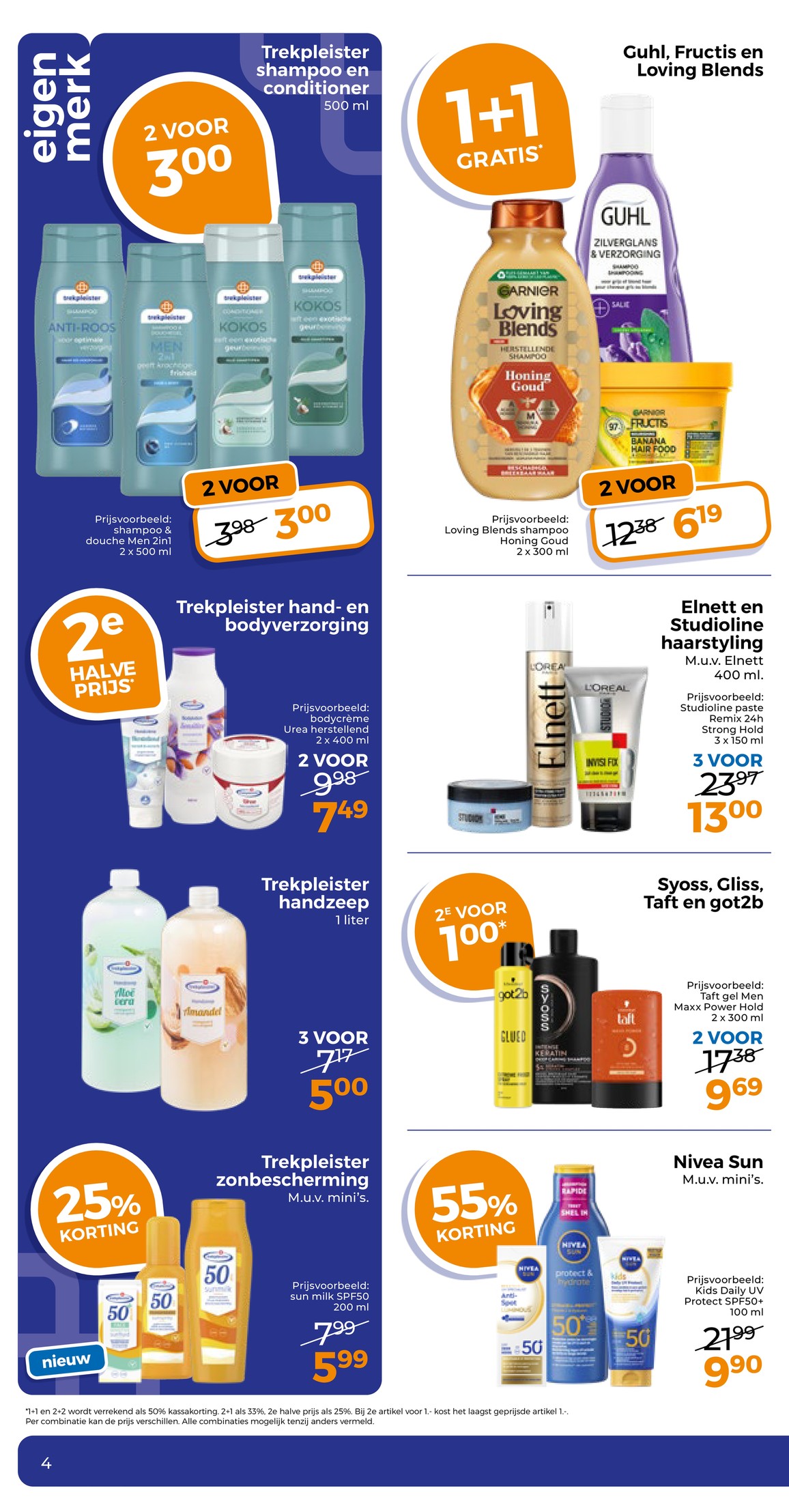 Trekpleister hand- en bodyverzorging, gemarkeerd op pagina 6 van de Trekpleister folder