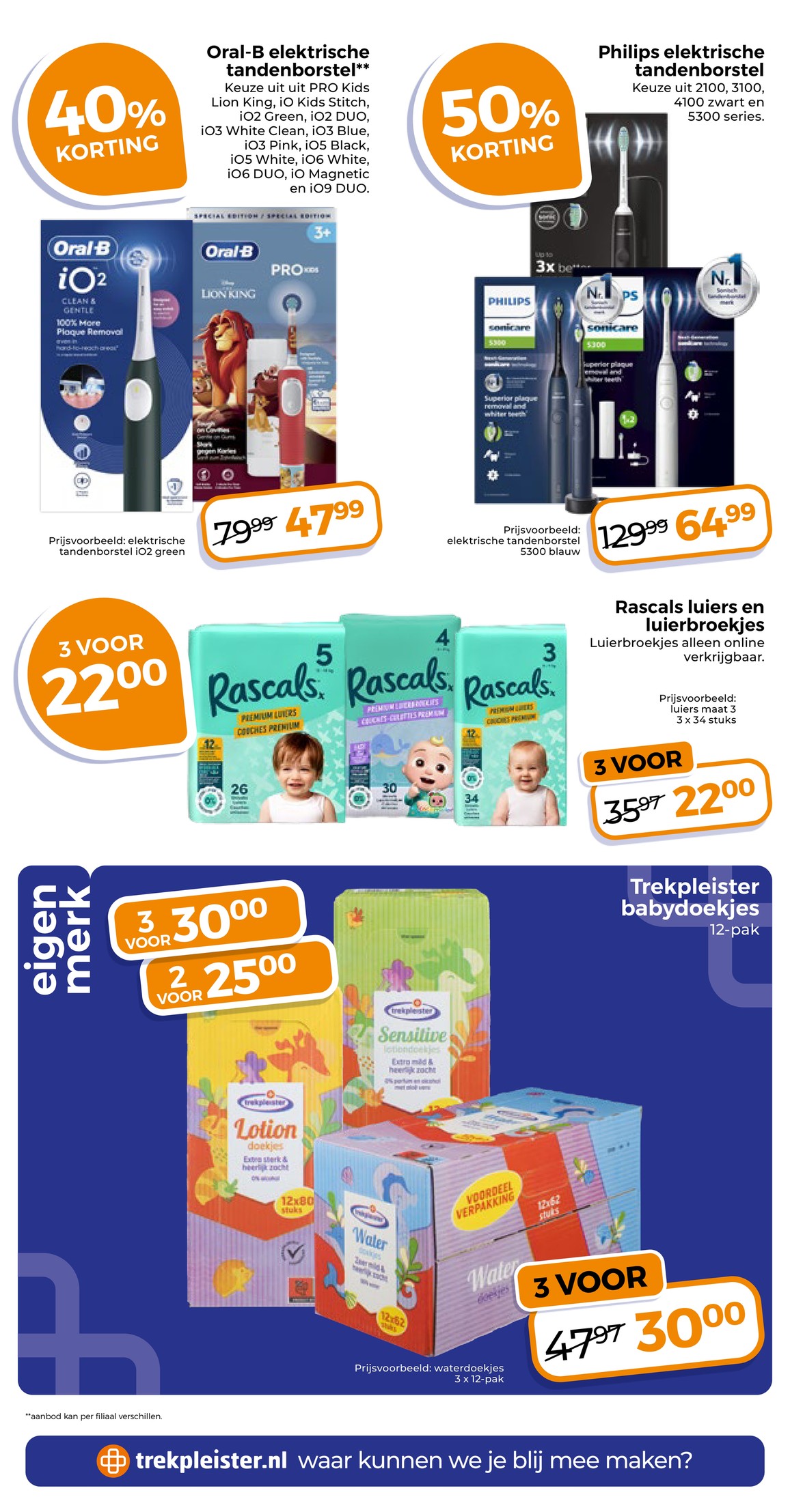 Oral-B elektrische tandenborstel, gemarkeerd op pagina 11 van de Trekpleister folder