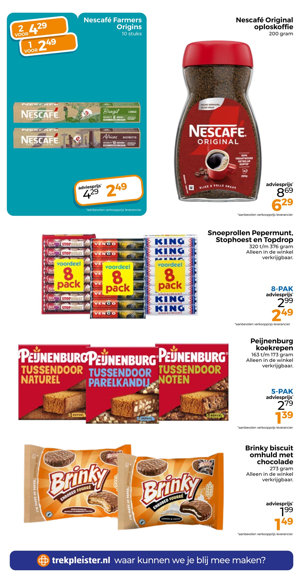 Farmers Origins koffiecups, gemarkeerd op pagina 20 van de Trekpleister folder