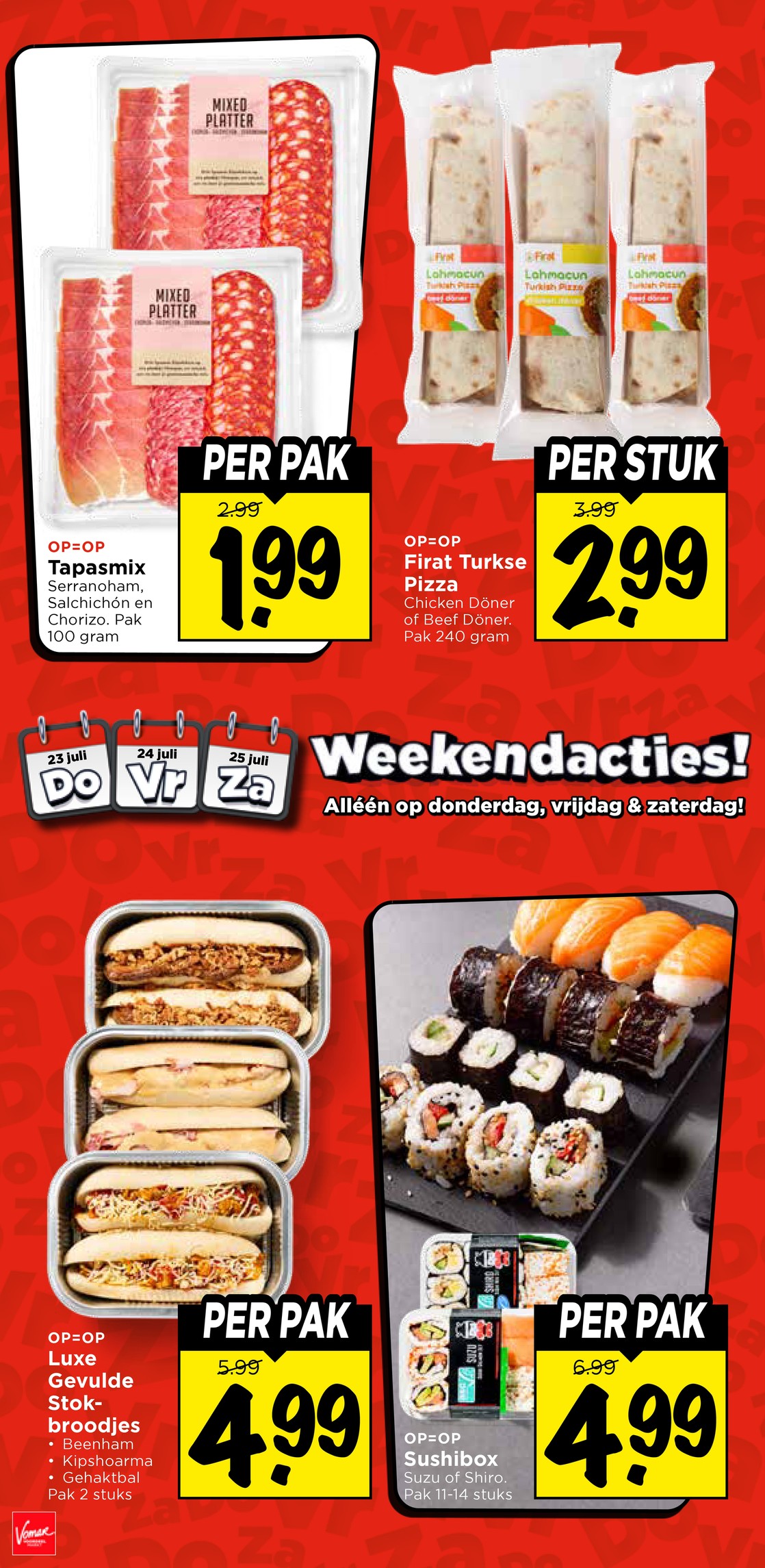 Luxe Gevulde Stokbroodjes, gemarkeerd op pagina 4 van de Vomar folder