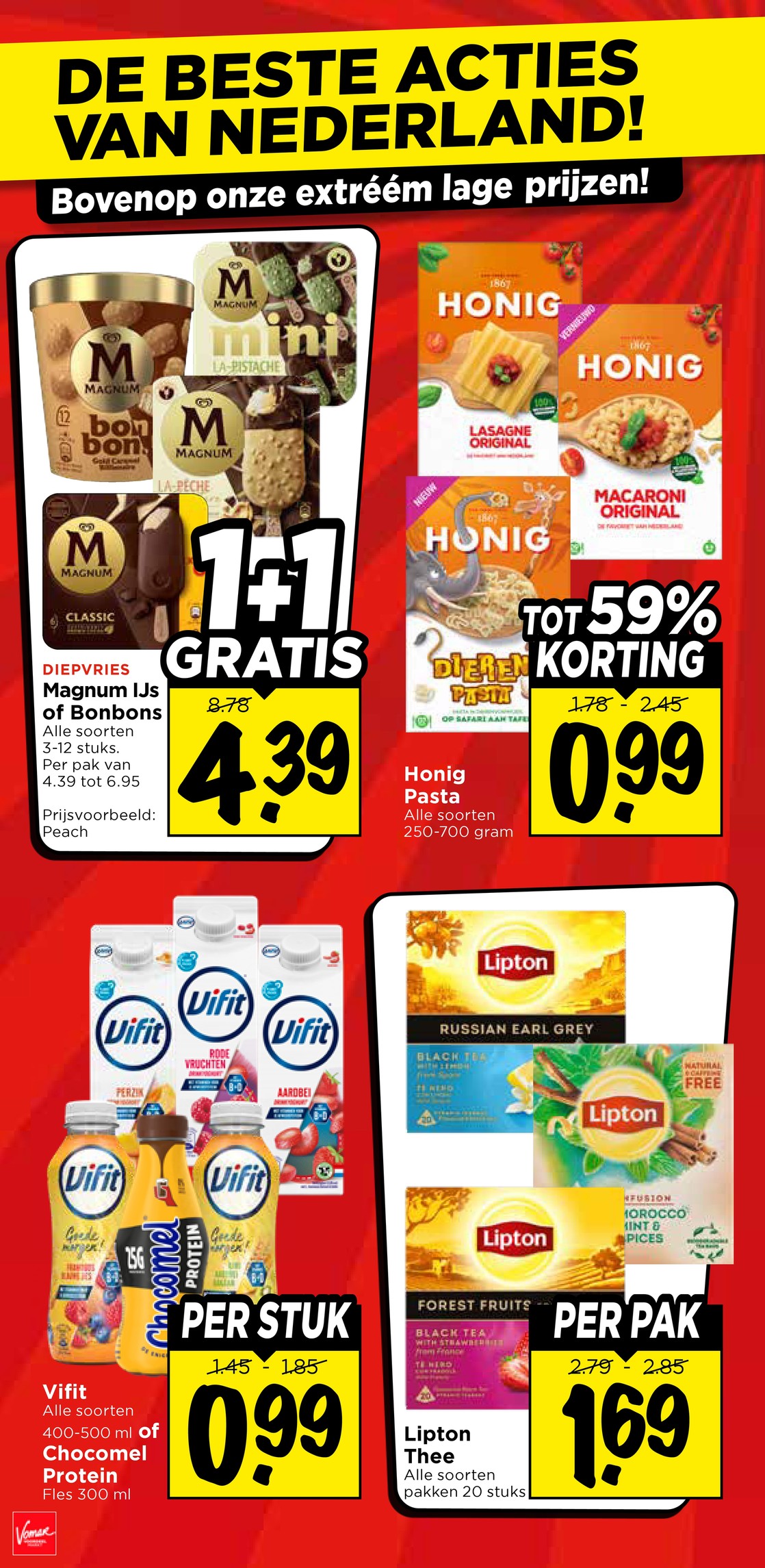 Lipton Thee, gemarkeerd op pagina 9 van de Vomar folder