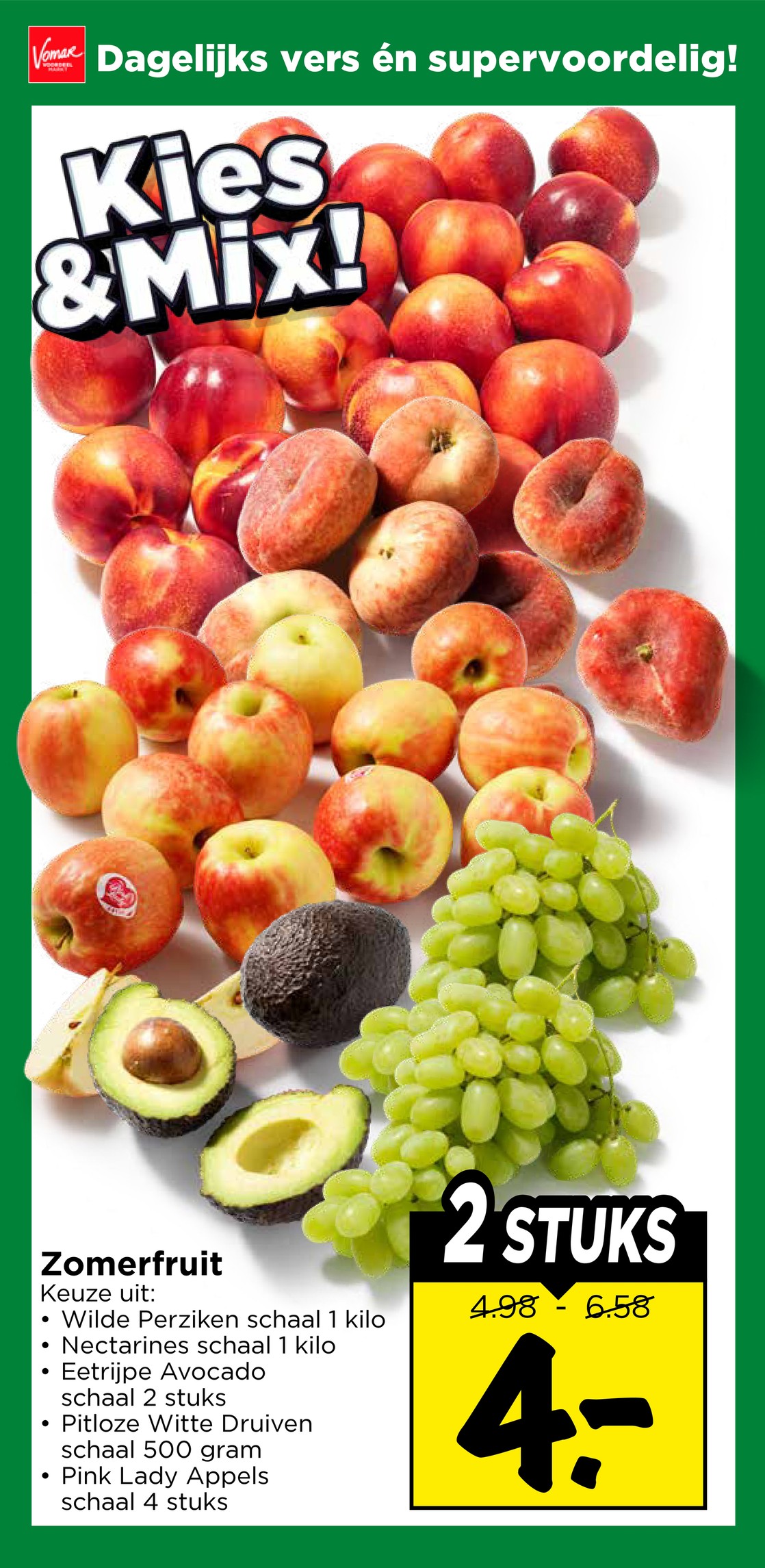Zomerfruit (Kies & Mix), gemarkeerd op pagina 15 van de Vomar folder