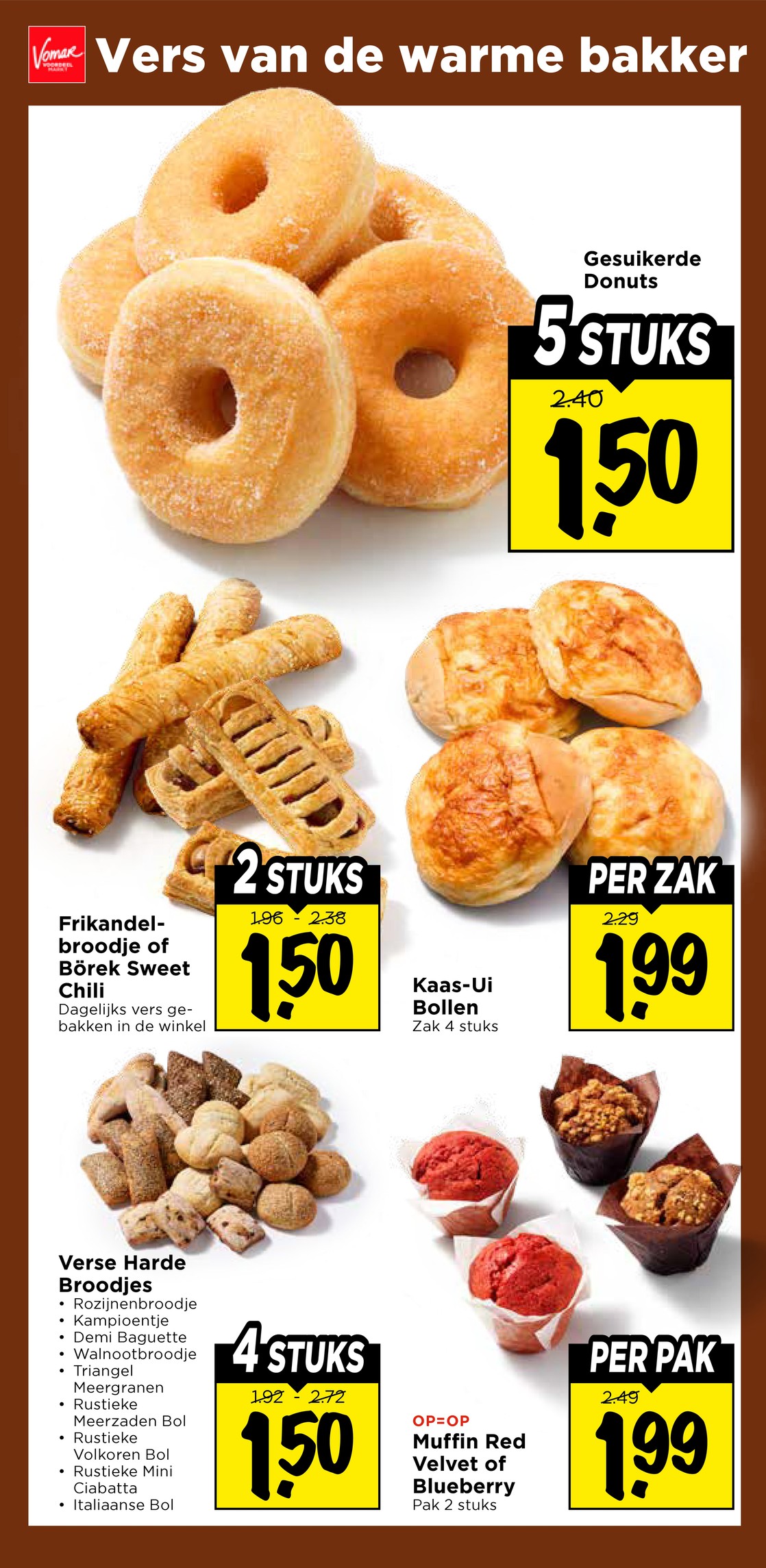 Verse Harde Broodjes, gemarkeerd op pagina 21 van de Vomar folder