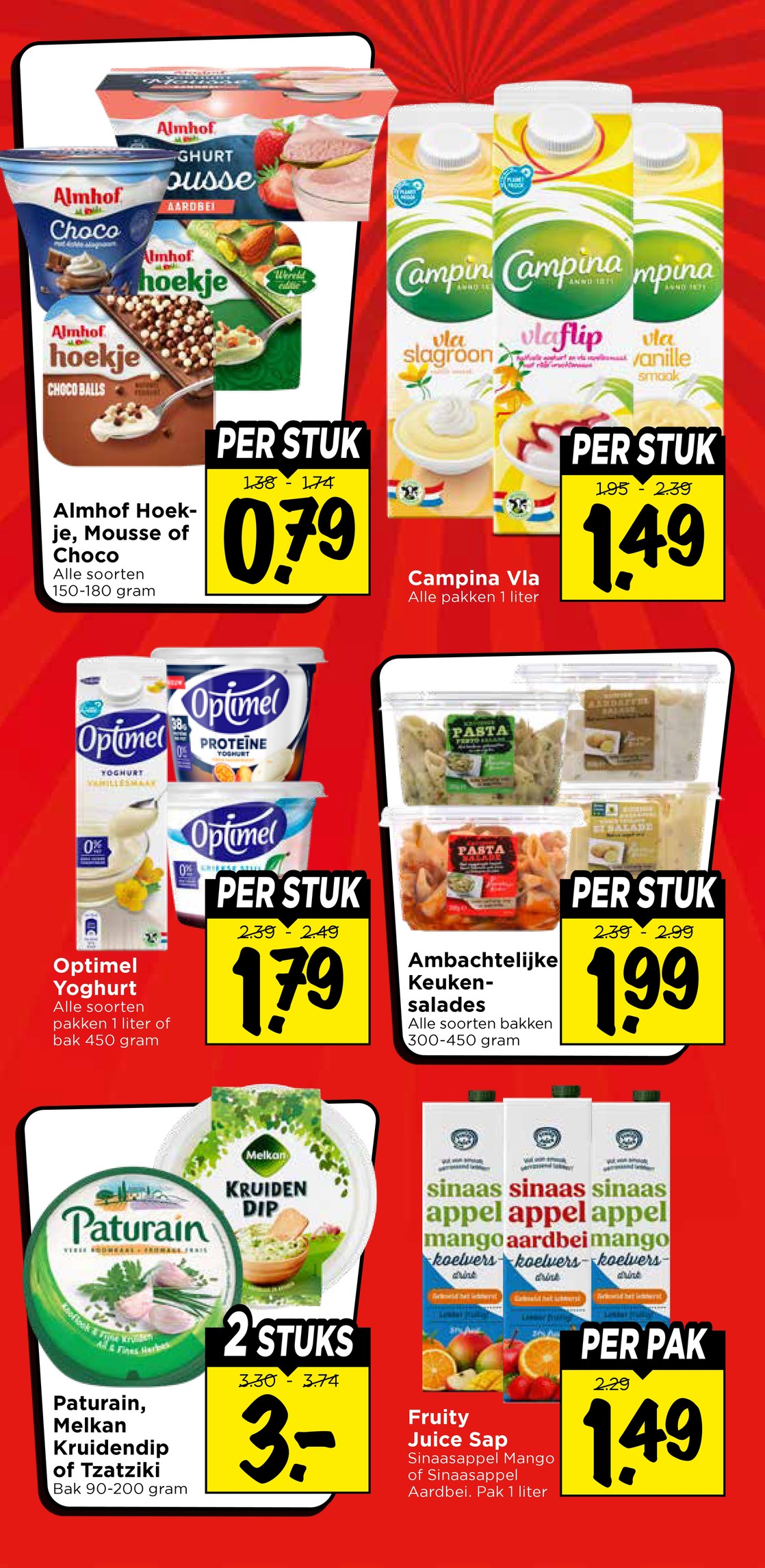 Optimel Yoghurt, gemarkeerd op pagina 26 van de Vomar folder