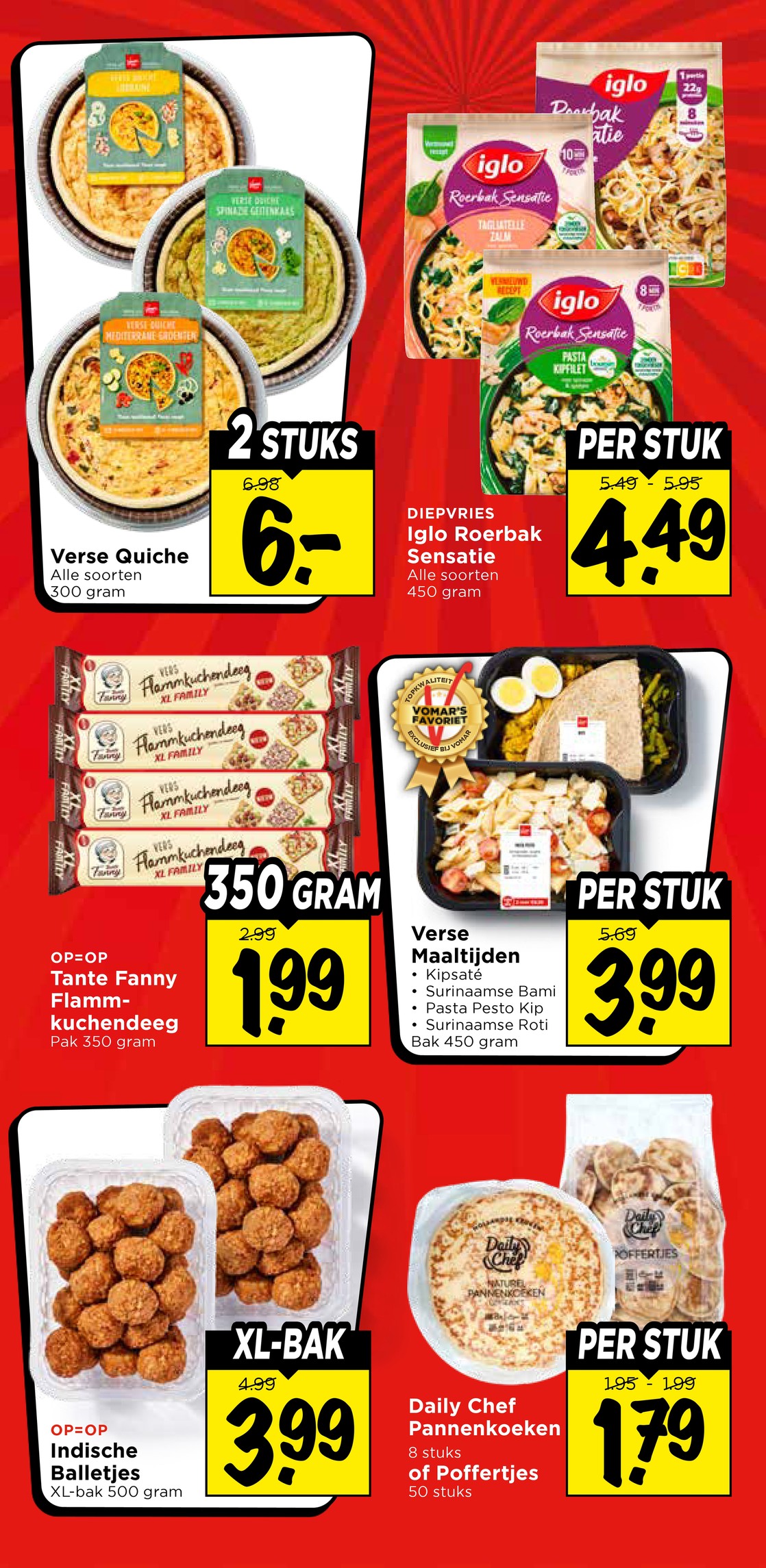 Verse Quiche, gemarkeerd op pagina 27 van de Vomar folder