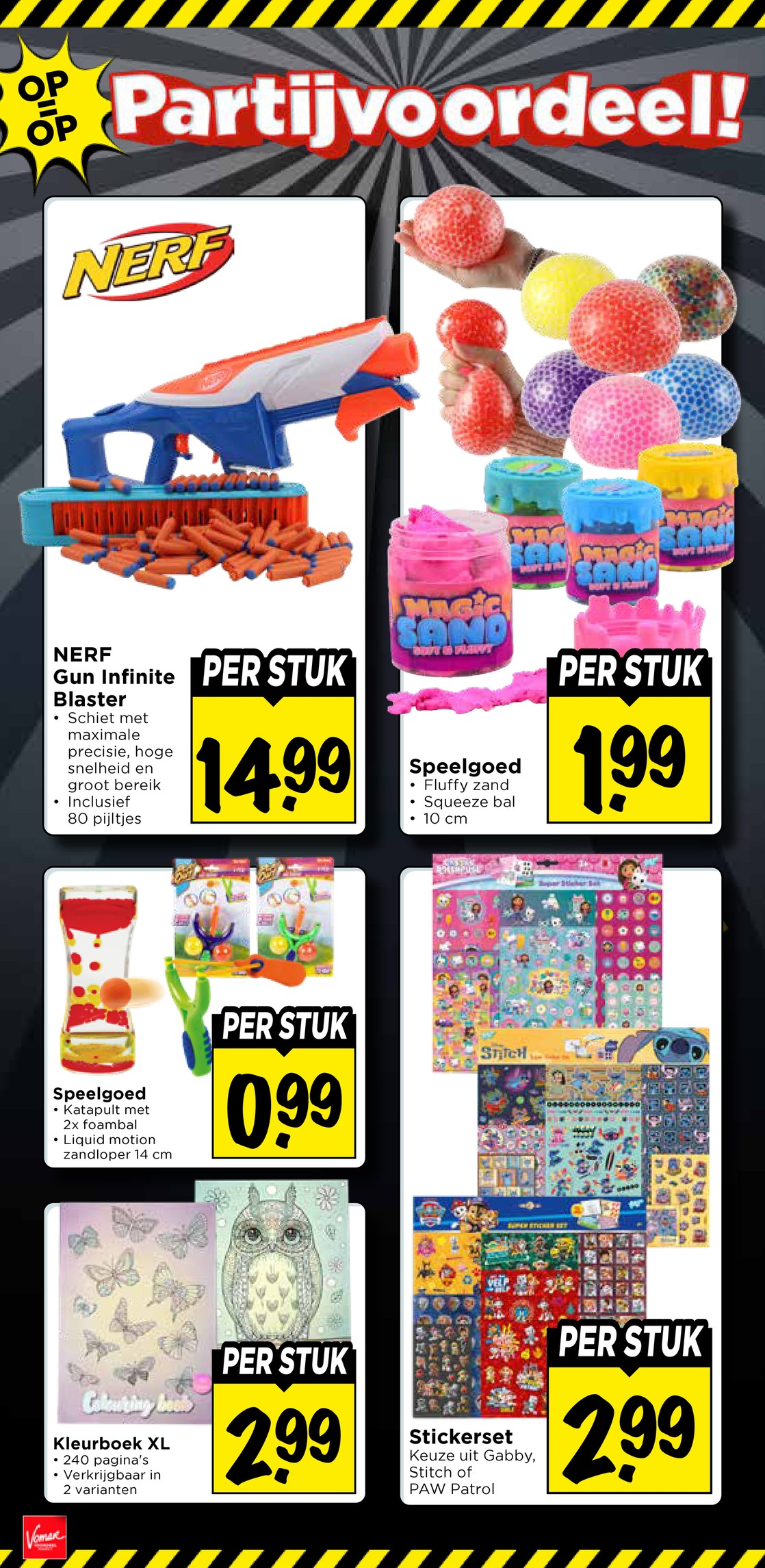 Stickersets, gemarkeerd op pagina 38 van de Vomar folder