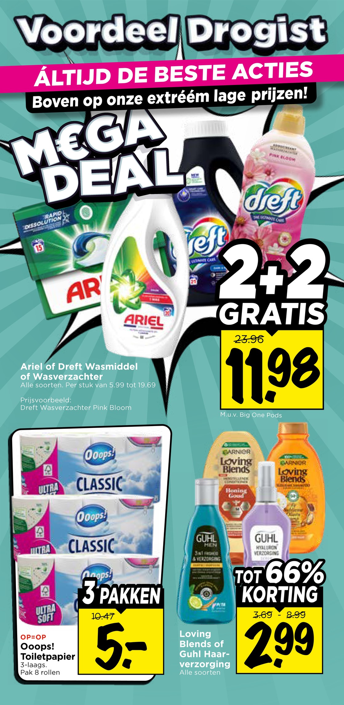 Ooops! Toiletpapier 3-laags, gemarkeerd op pagina 7 van de Vomar folder