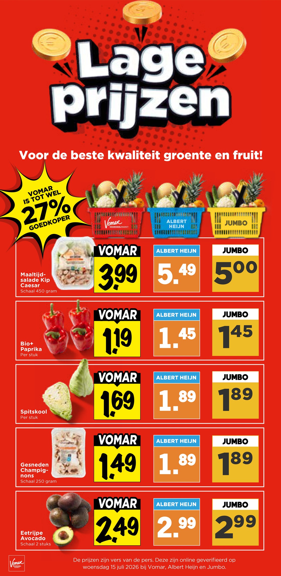 Eetrijpe Avocado (Jumbo), gemarkeerd op pagina 10 van de Vomar folder